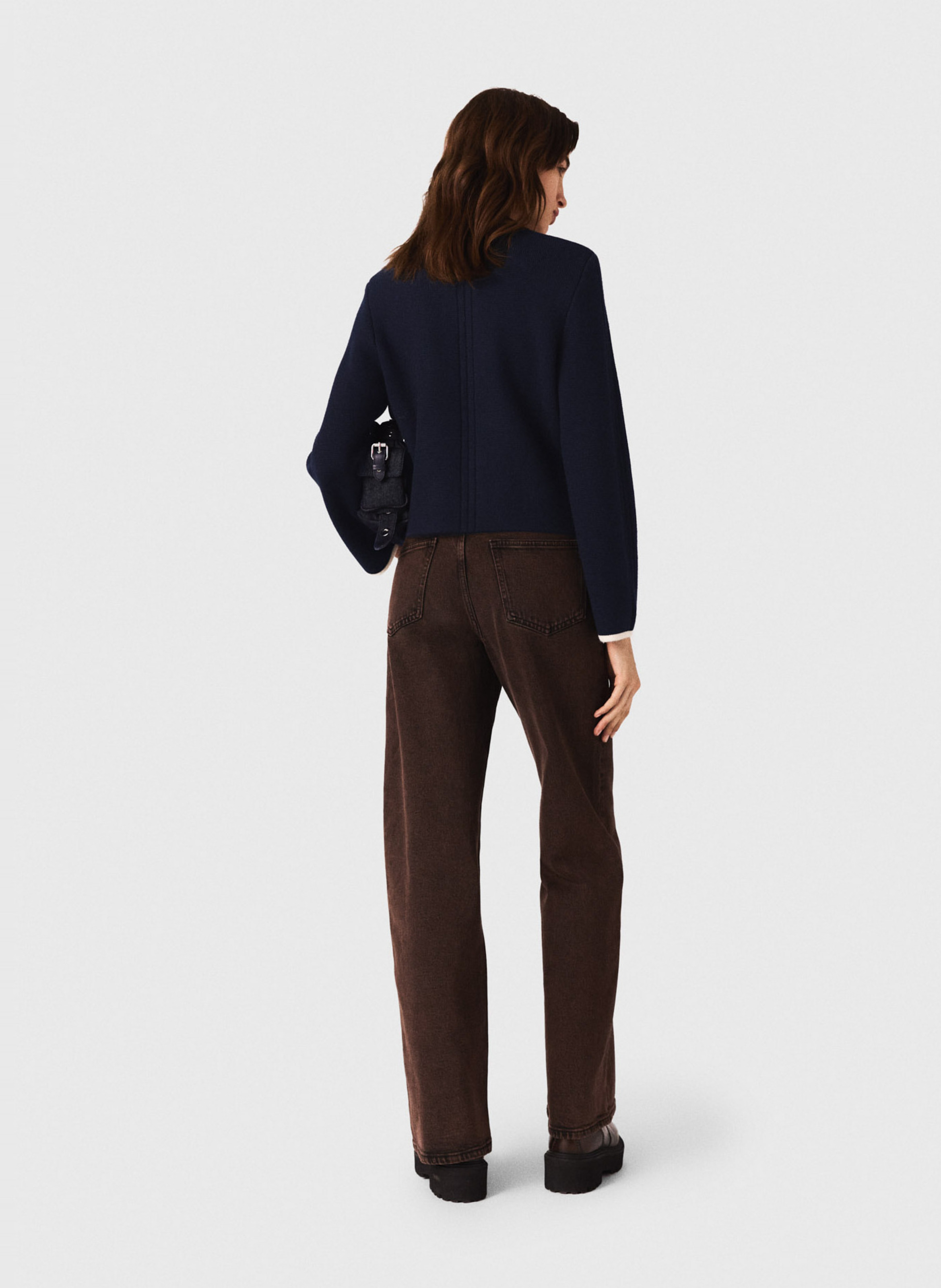 Cardigan col rond Bleu