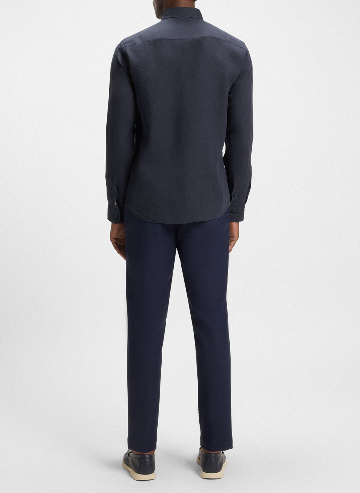 Chemise slim-fit en lin BOSS Bleu