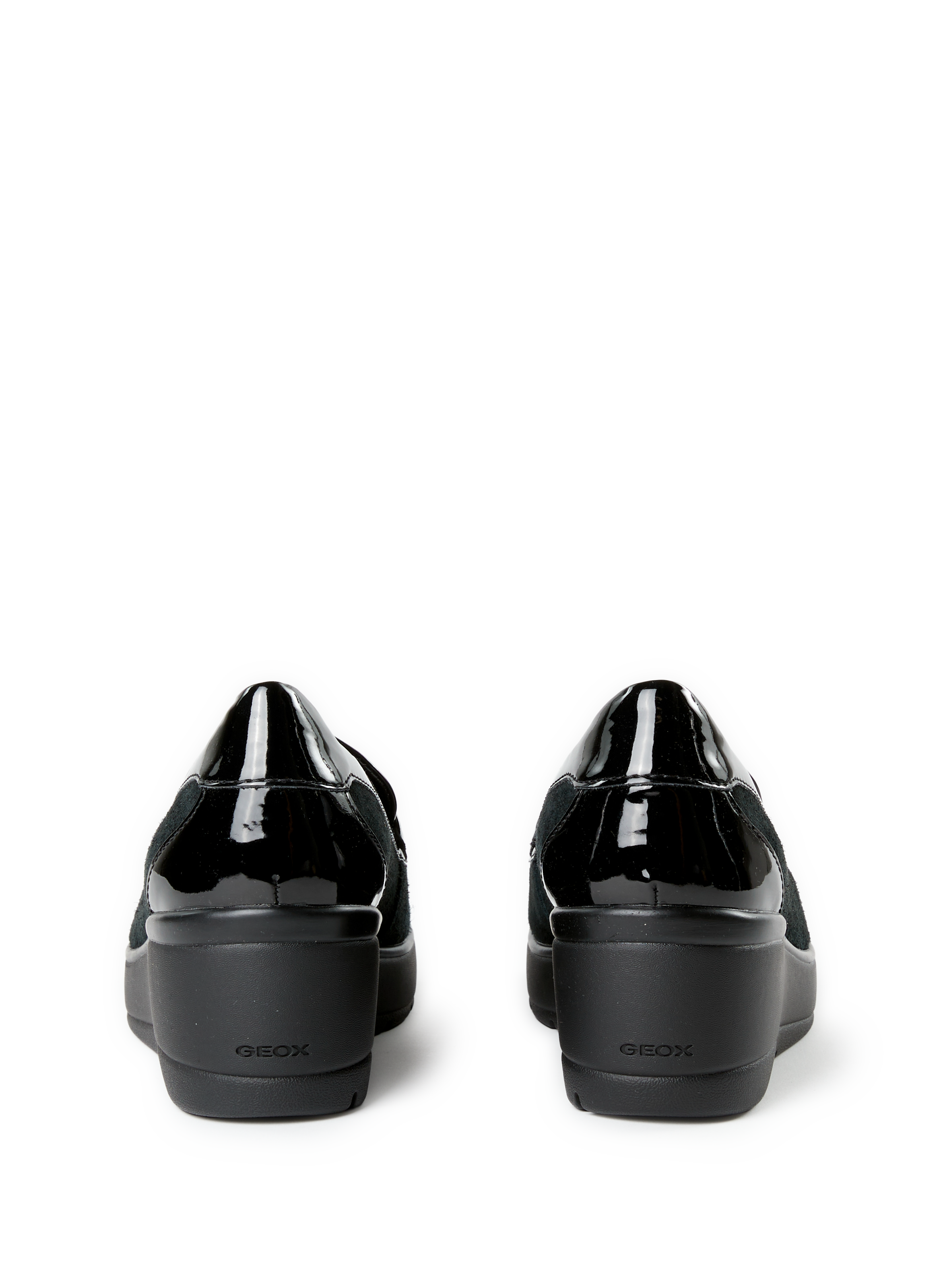 Mixed leather moccasins GEOX Black