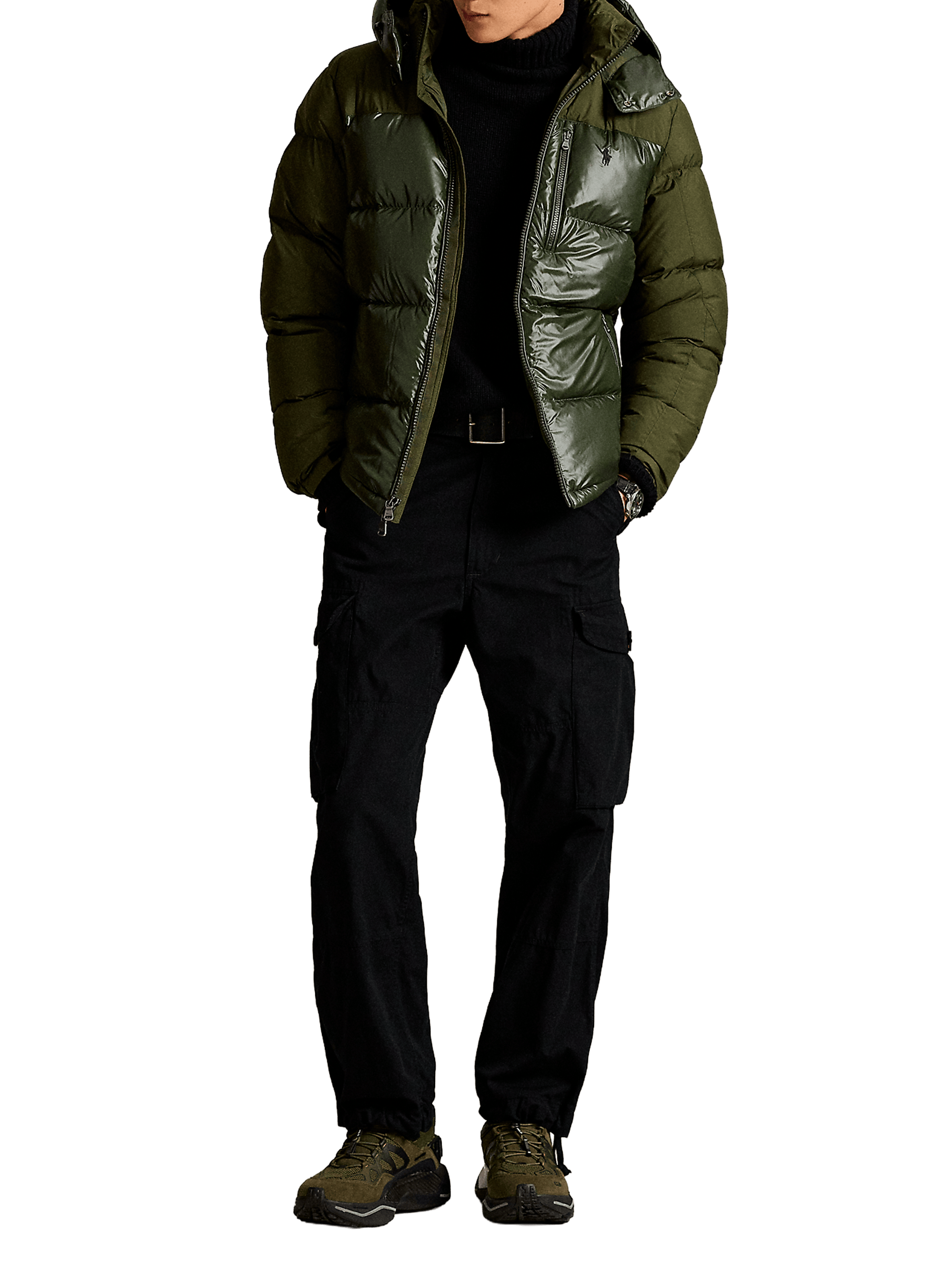 Blouson col montant à capuche POLO RALPH LAUREN Vert