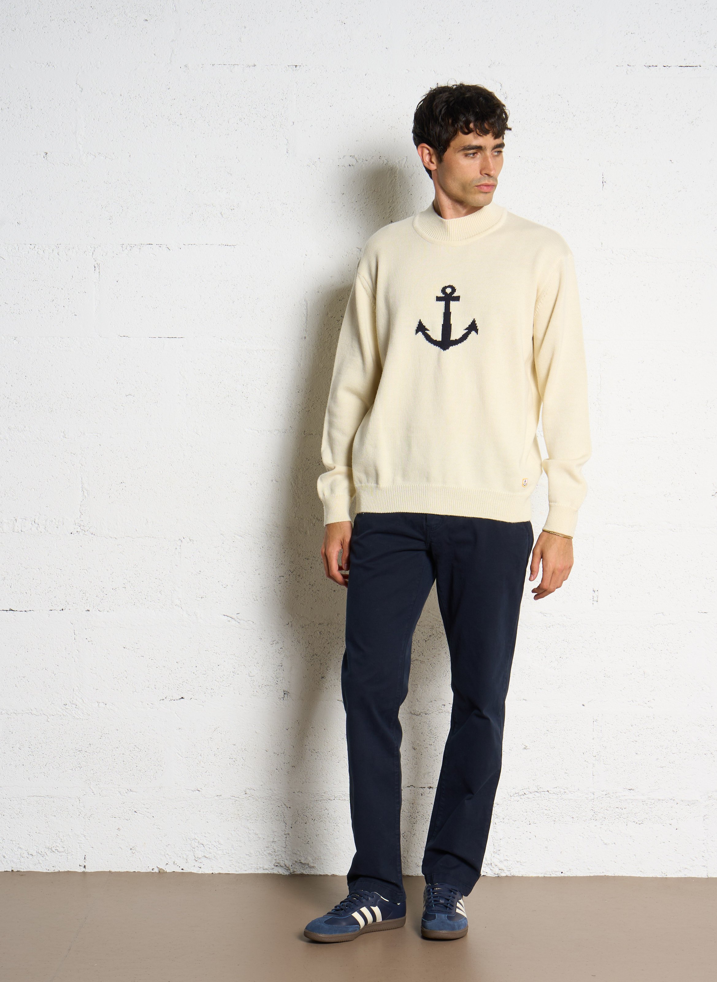 Pantalon chino uni en coton mélangé heritage ARMOR-LUX Bleu