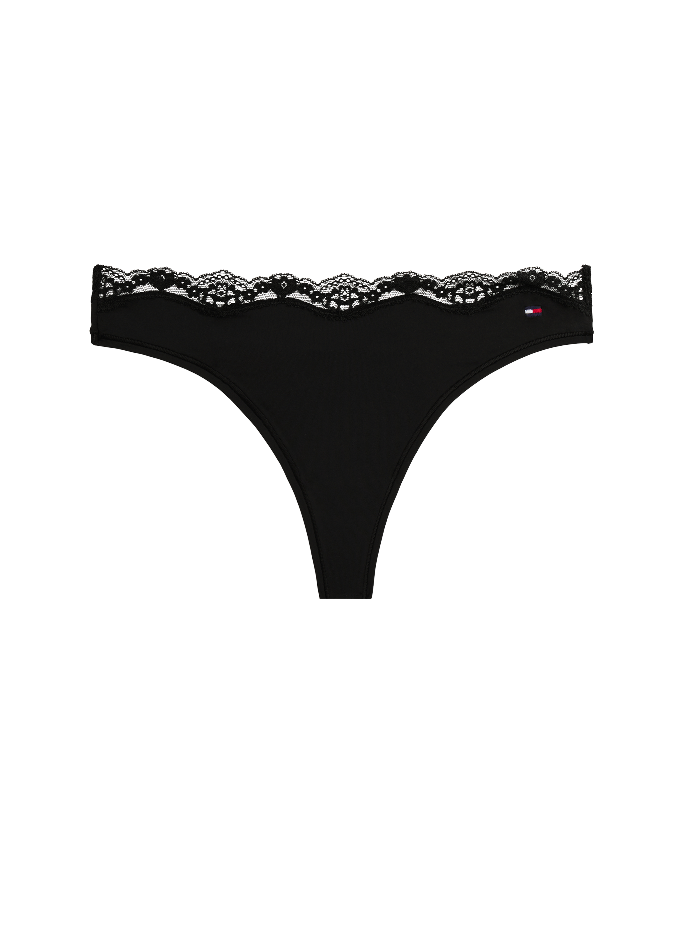 TOMMY HILFIGER Lace-trimmed string Black