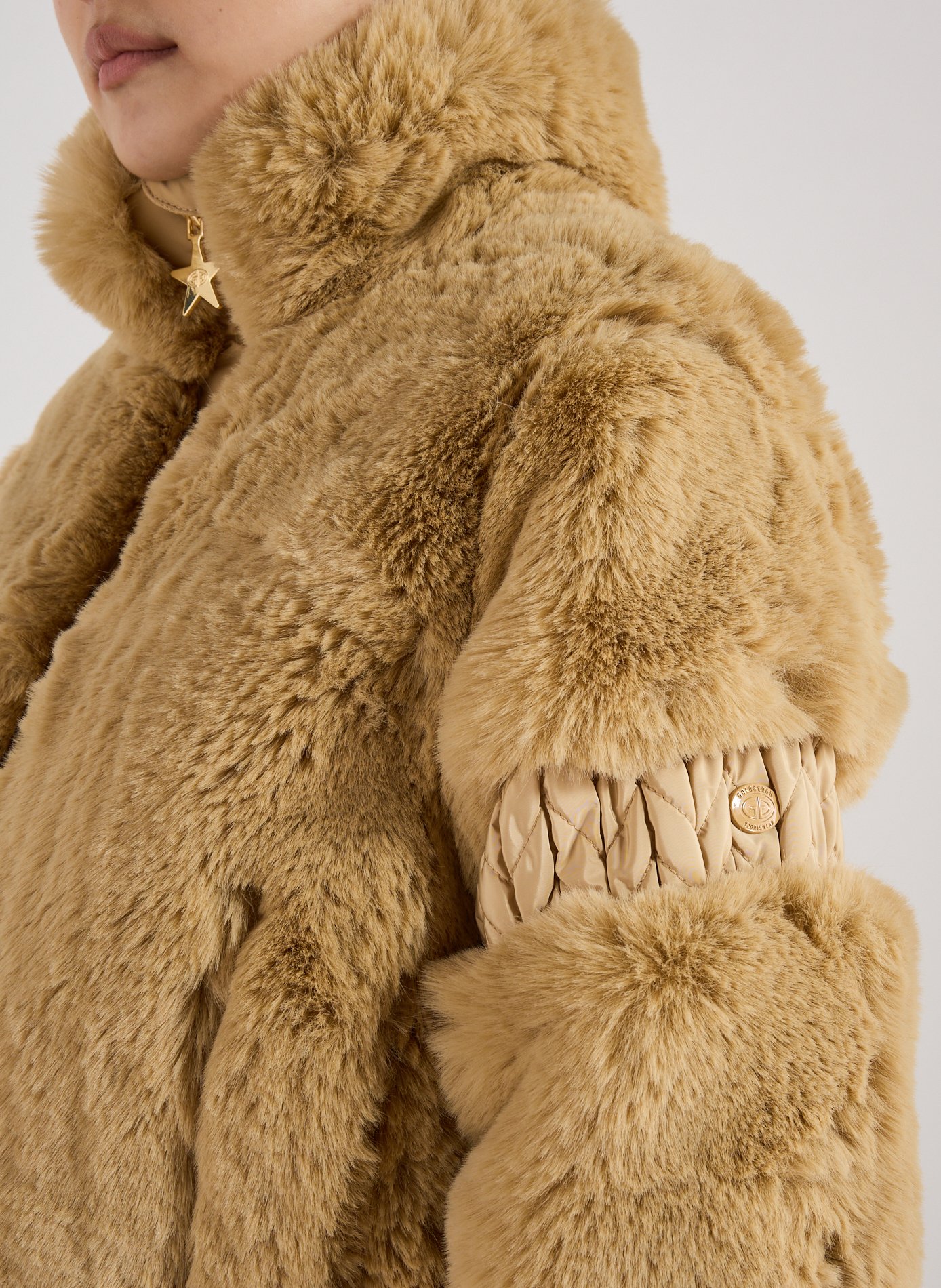 Veste à col montant effet fourrure GOLDBERGH Marron
