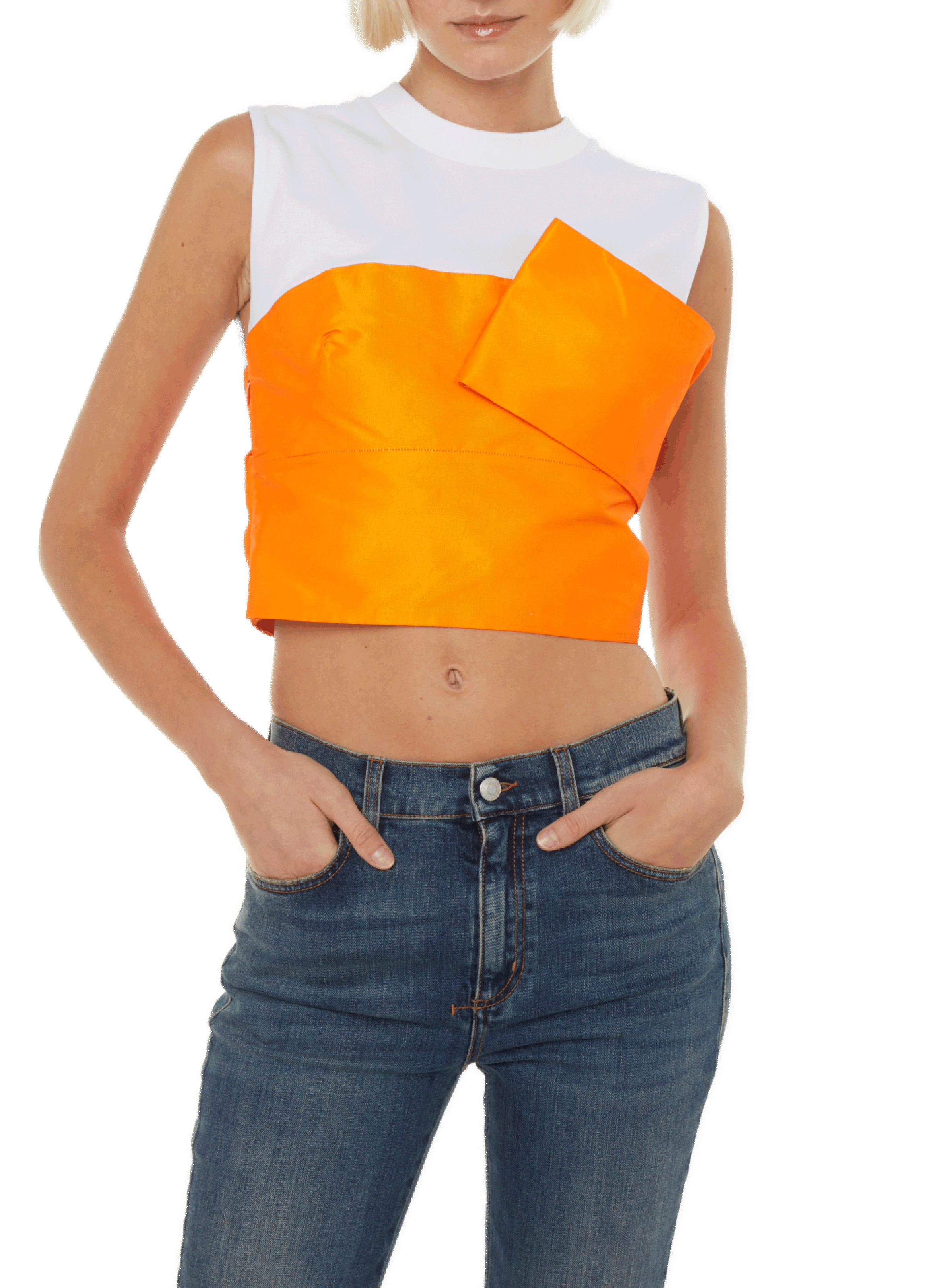 ALEXANDER MCQUEEN Bi-material top Multicolour