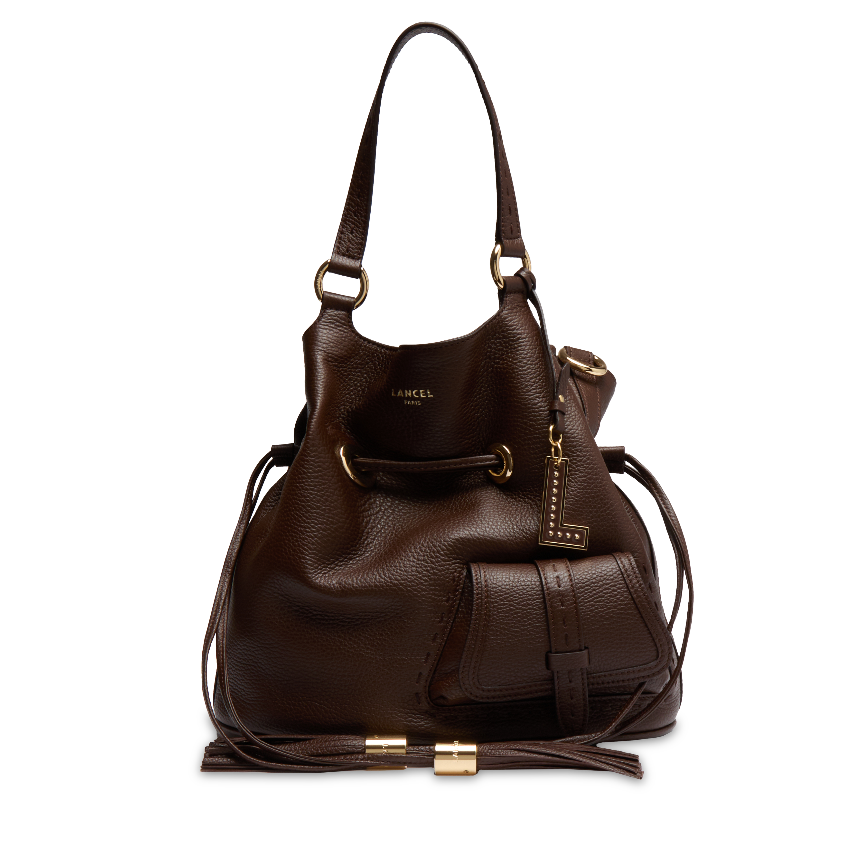 Sac seau m premier flirt de lancel en cuir Marron Lancel Femme