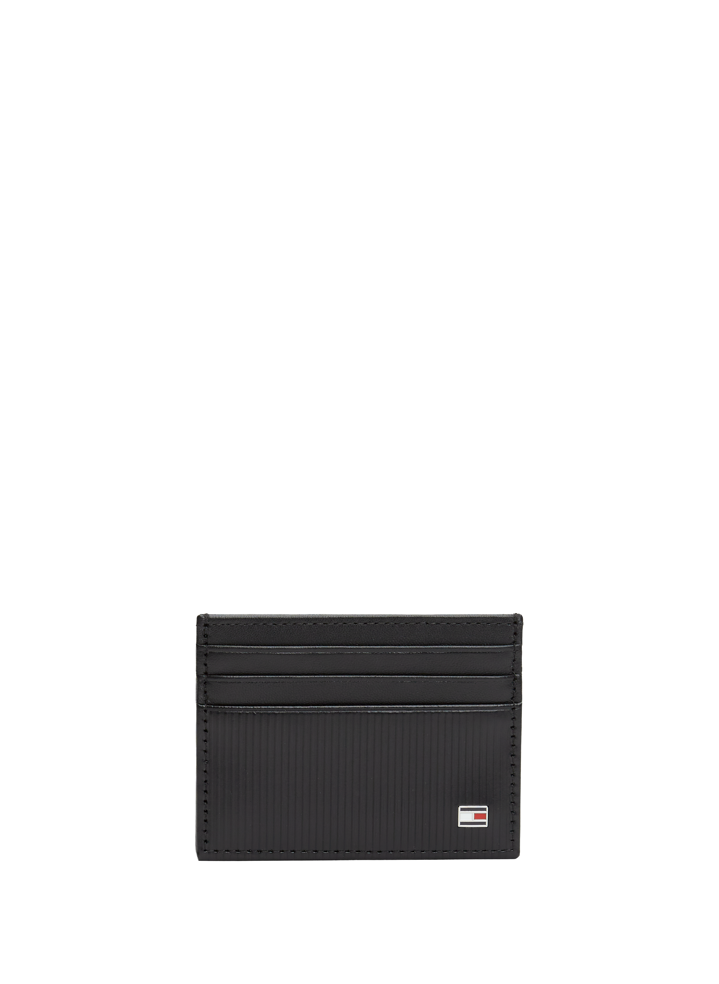 Textured leather card holder TOMMY HILFIGER Black