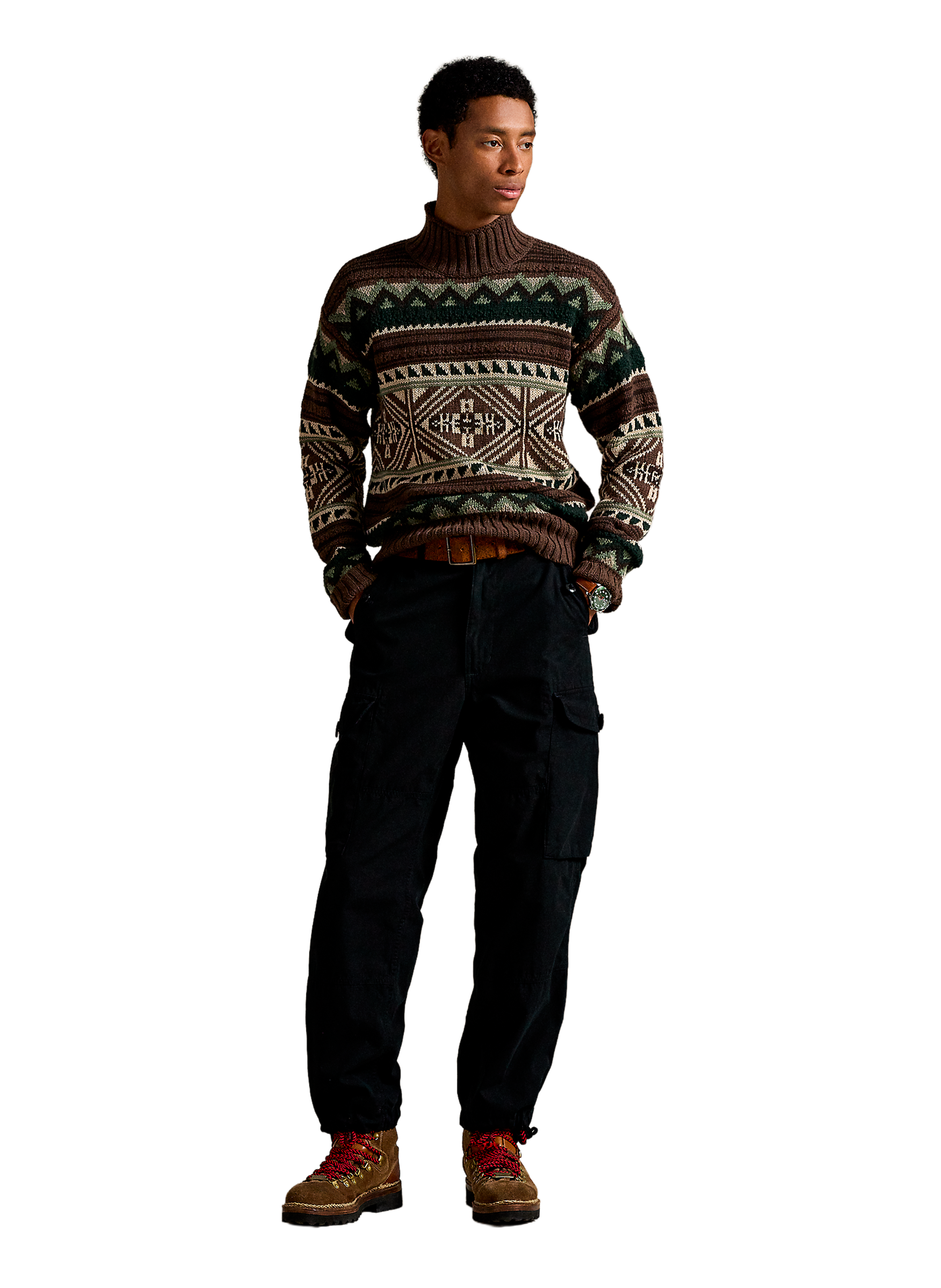 Pull col roulé à motif POLO RALPH LAUREN Beige