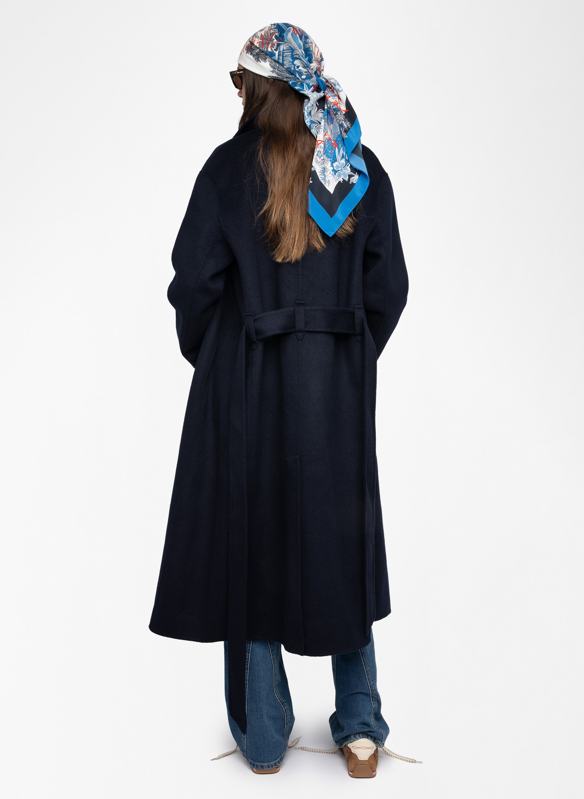 Manteau droit col tailleur en laine mélangée meli ZADIG&VOLTAIRE Bleu