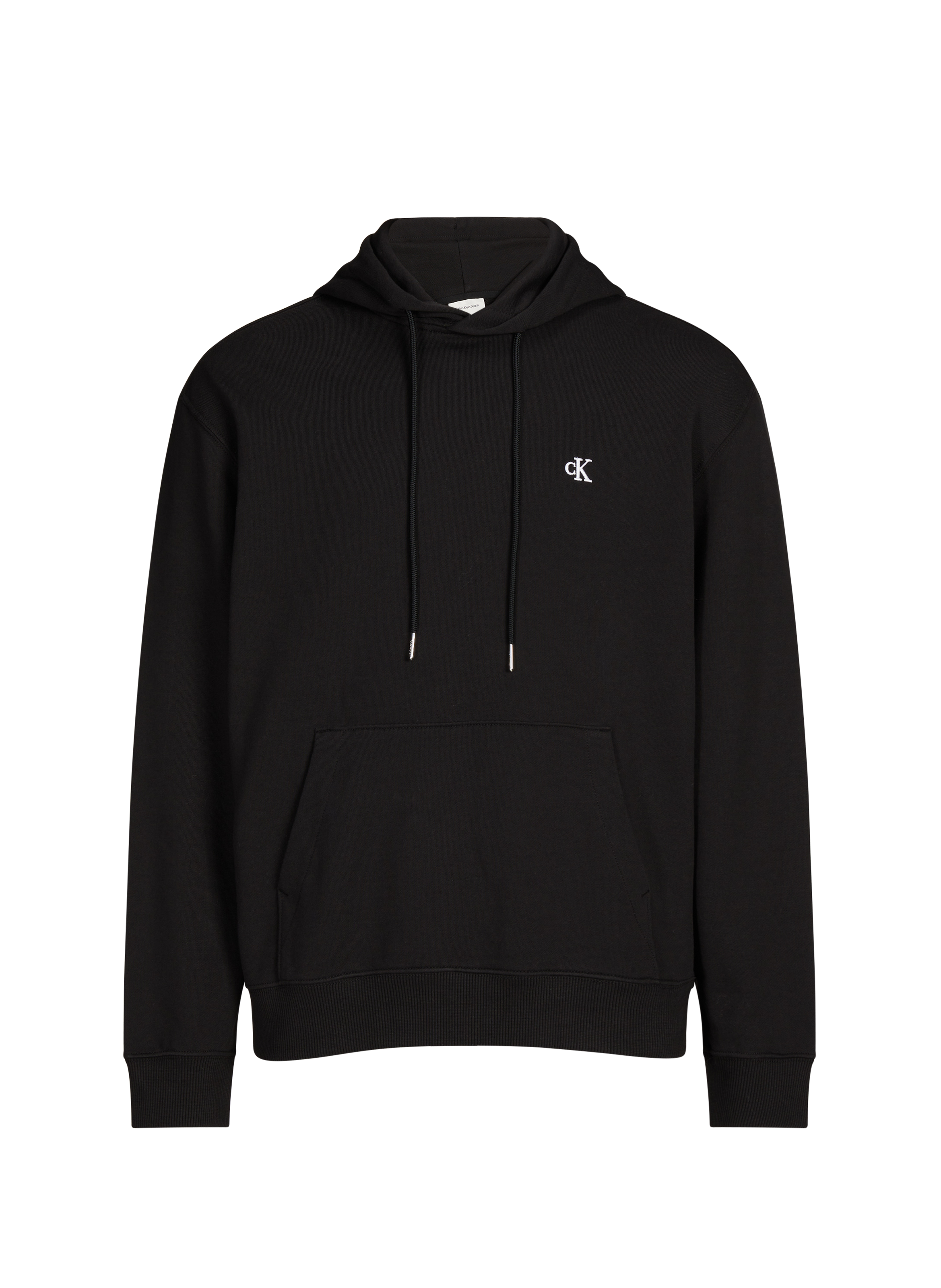 Sweatshirt droit à capuche à logo CALVIN KLEIN Noir