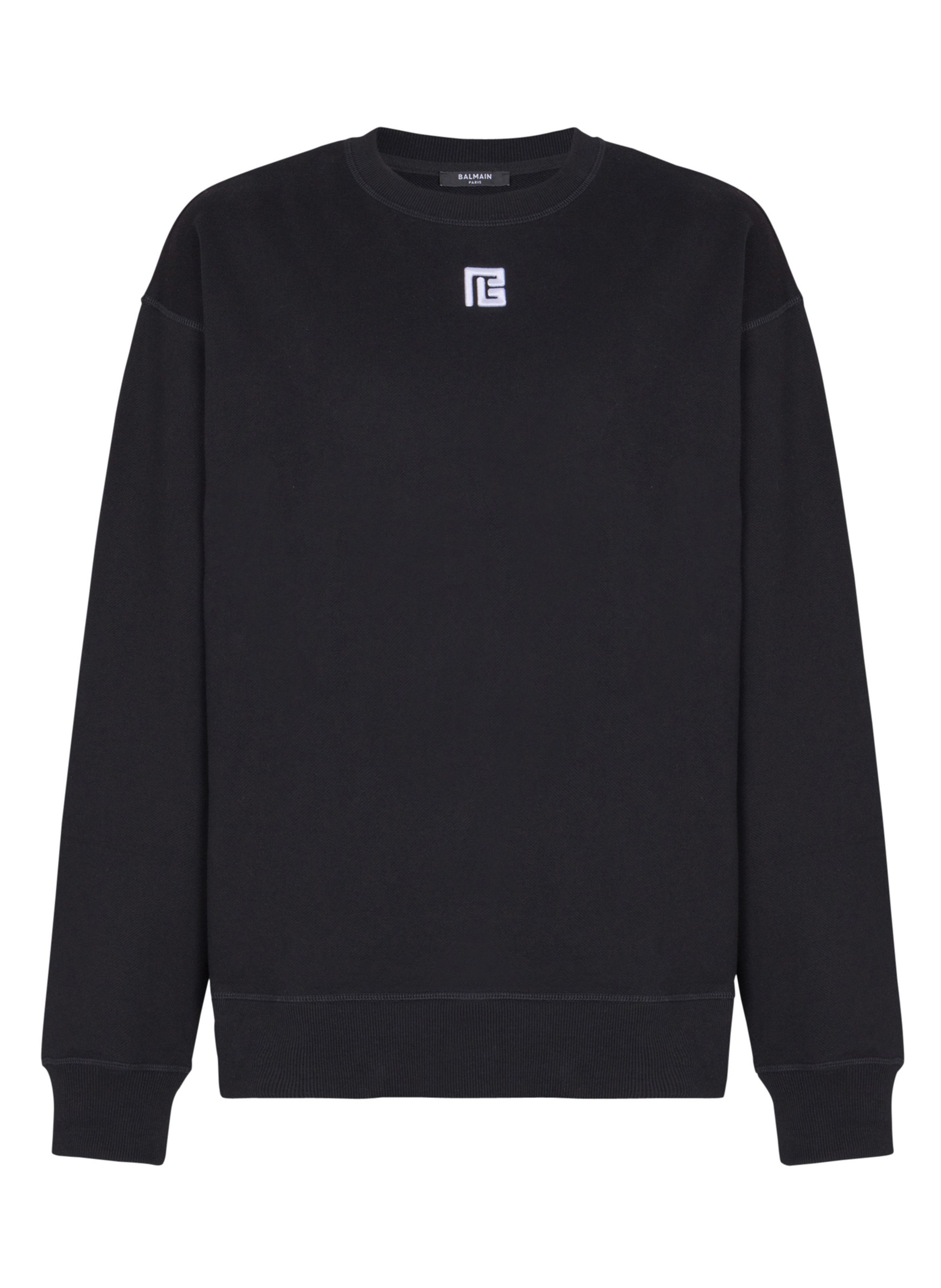 Sweatshirt en coton avec broderie pb BALMAIN Noir