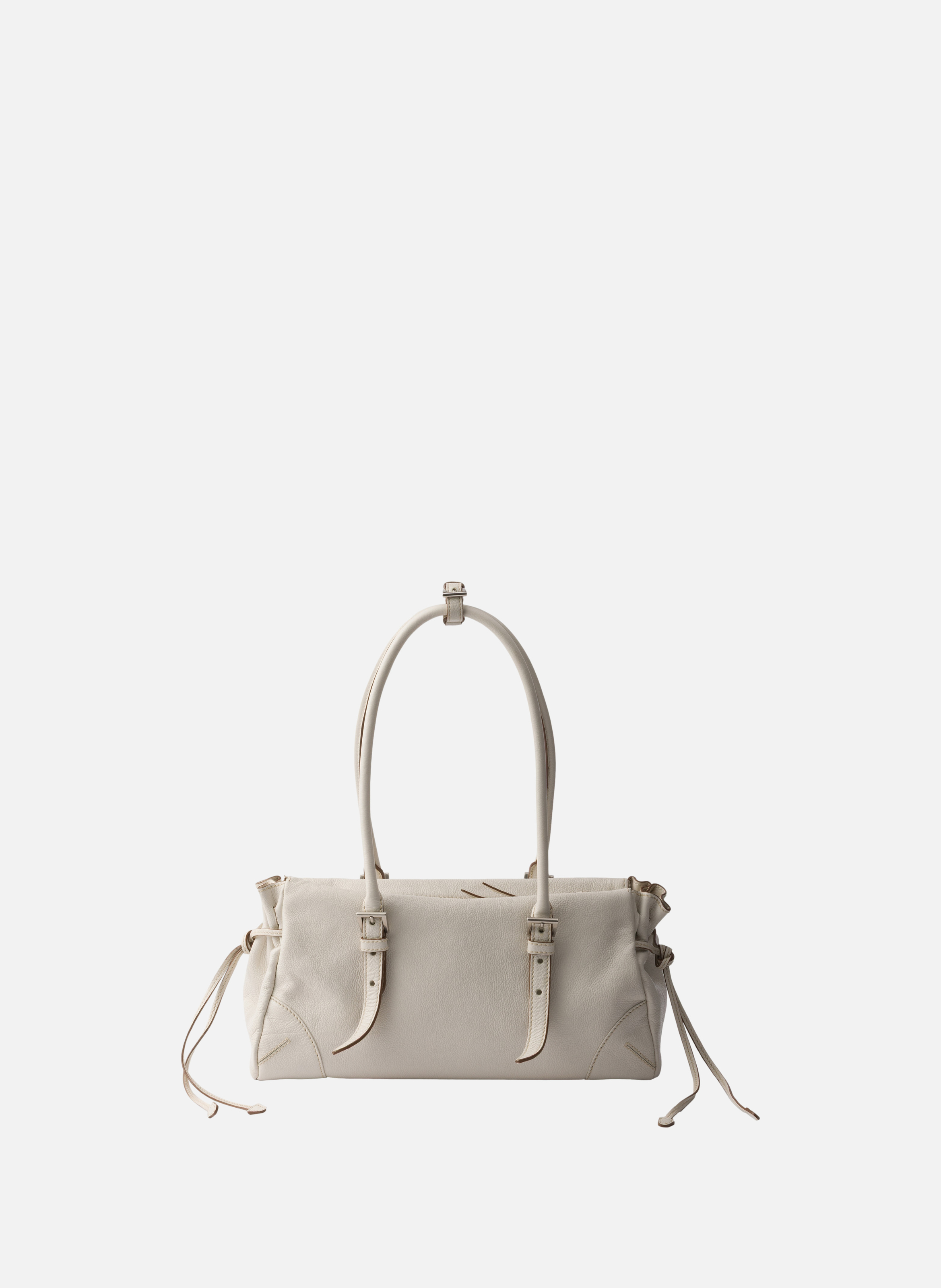 Cabas prada bonnie en cuir vieilli de taille moyen PRADA Beige