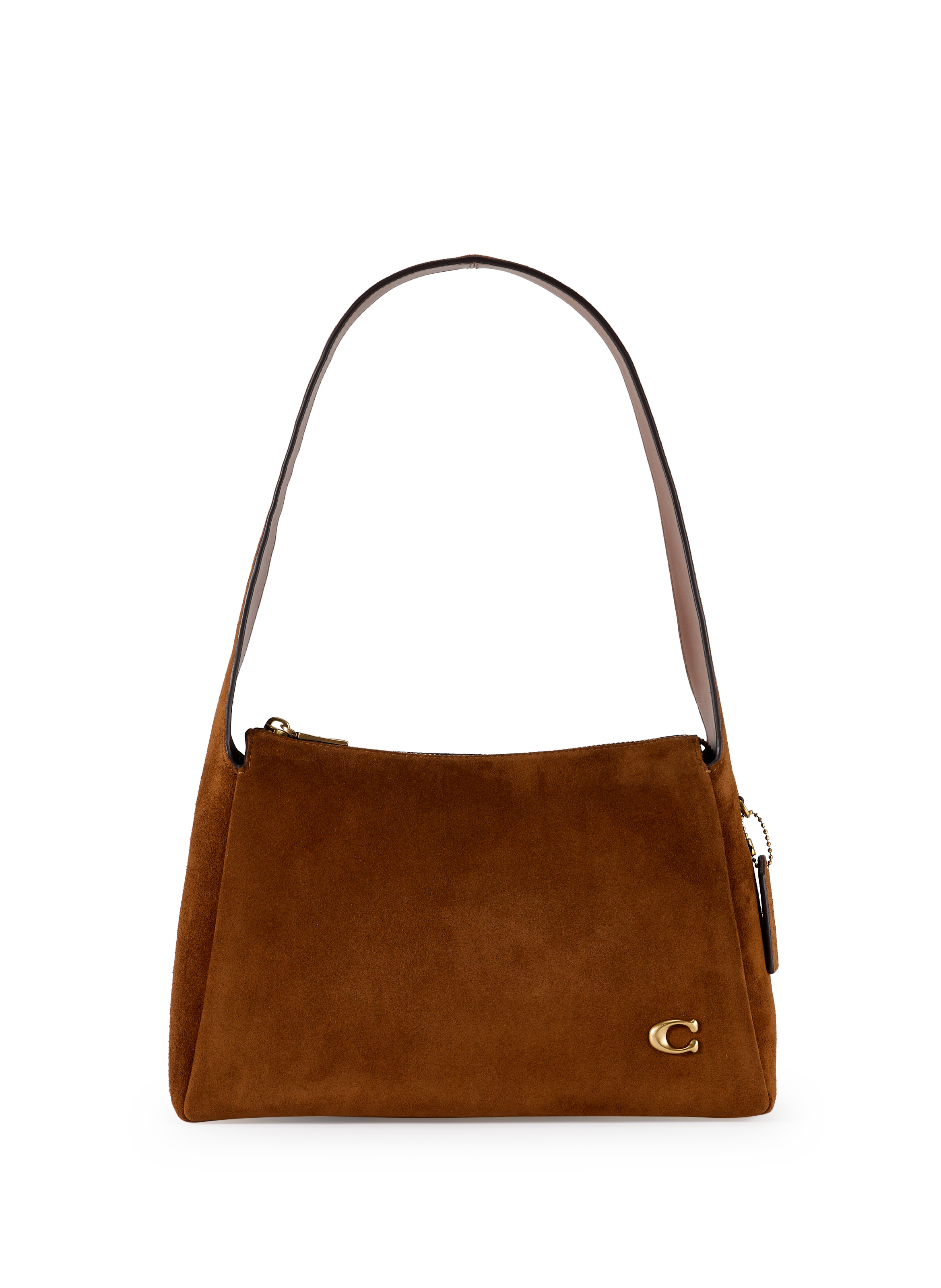 Sac épaule Lola en cuir suédé COACH Marron