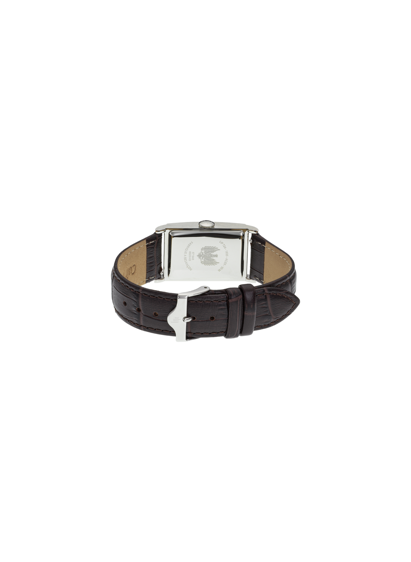 Montre quartz bracelet en cuir LIP Argent