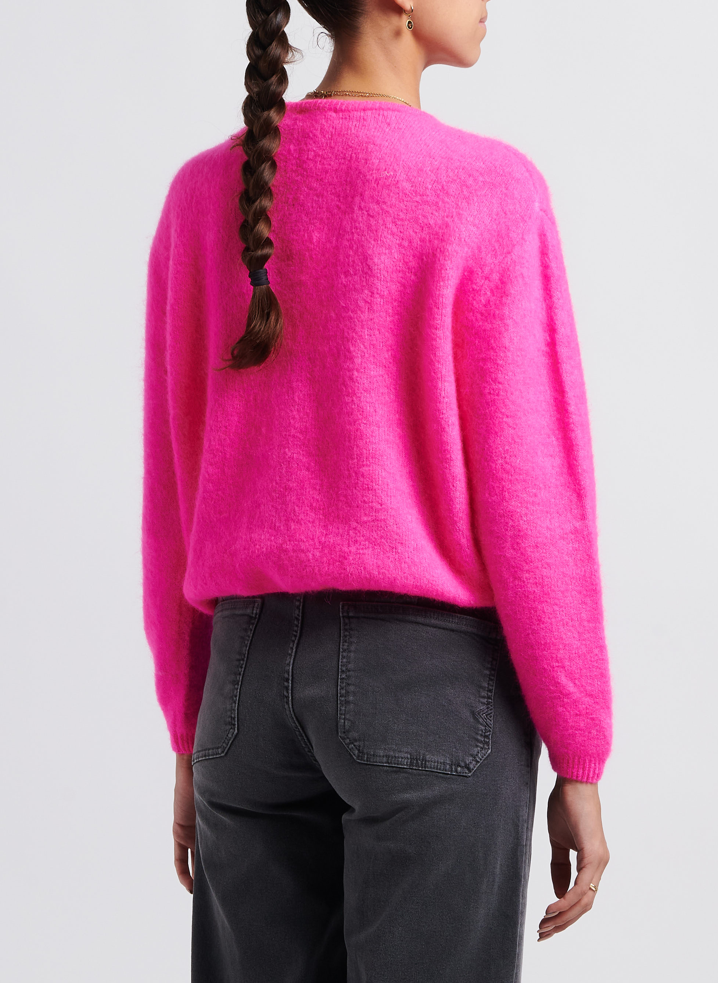 Gilet ample col rond en laine mélangée vitow AMERICAN VINTAGE Rose