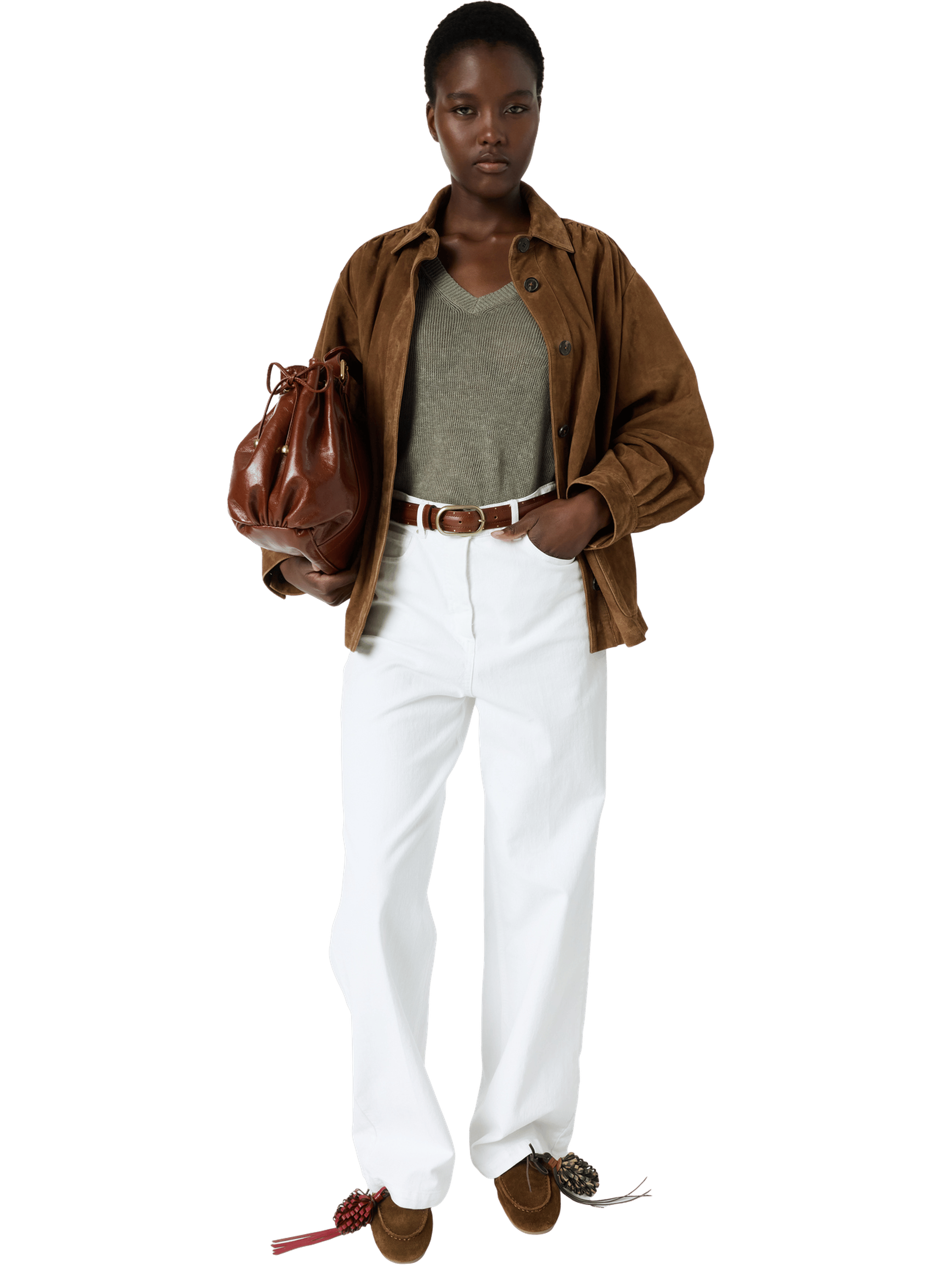 Pull v ample en lin - lylou GERARD DAREL Kaki