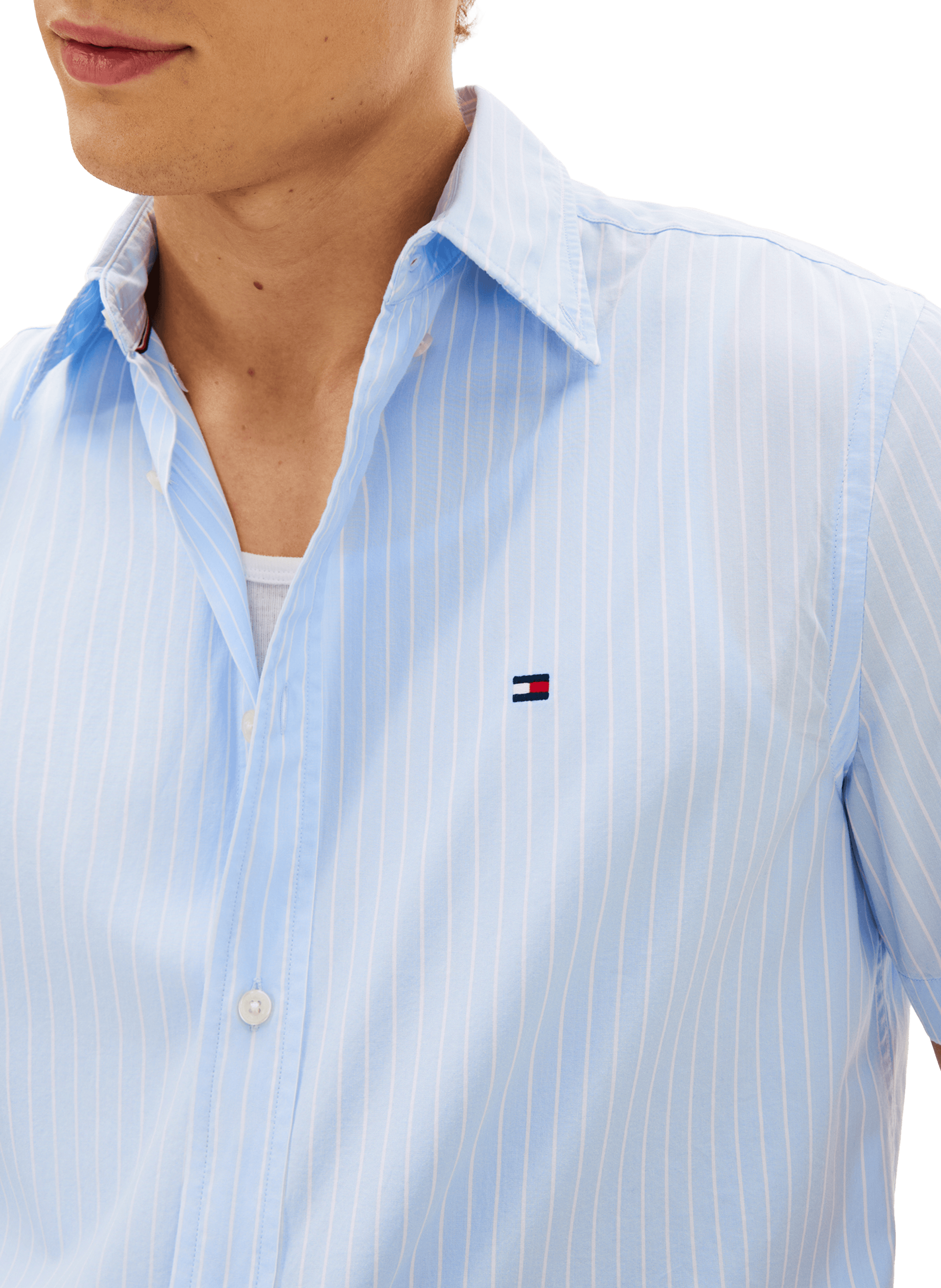 Chemise à rayures en coton TOMMY HILFIGER Bleu