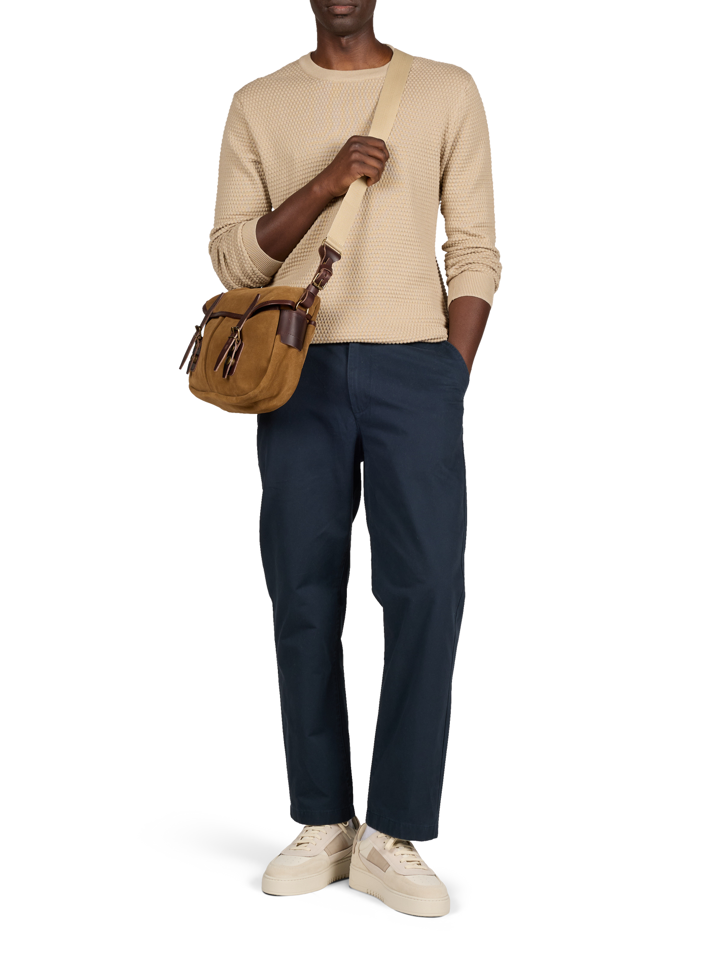 Sac Musette du Pêcheur S en cuir BLEU DE CHAUFFE Marron