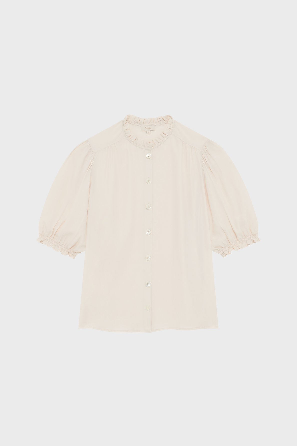 Blouse fluide boutonnée et volantée - clementine PABLO Beige