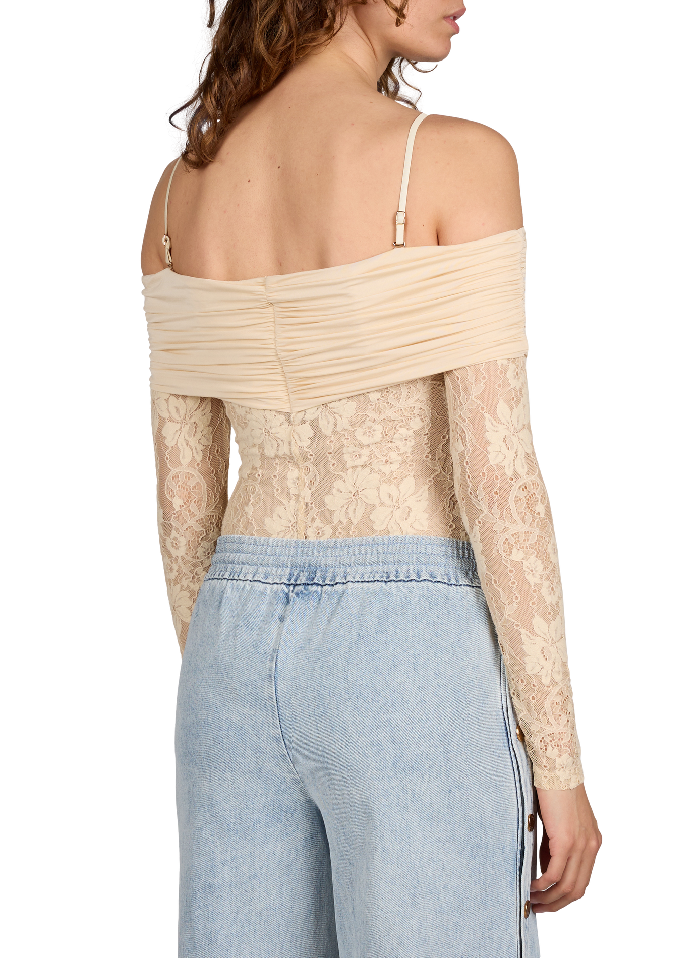 Drapped lace bodysuit ZIMMERMANN White