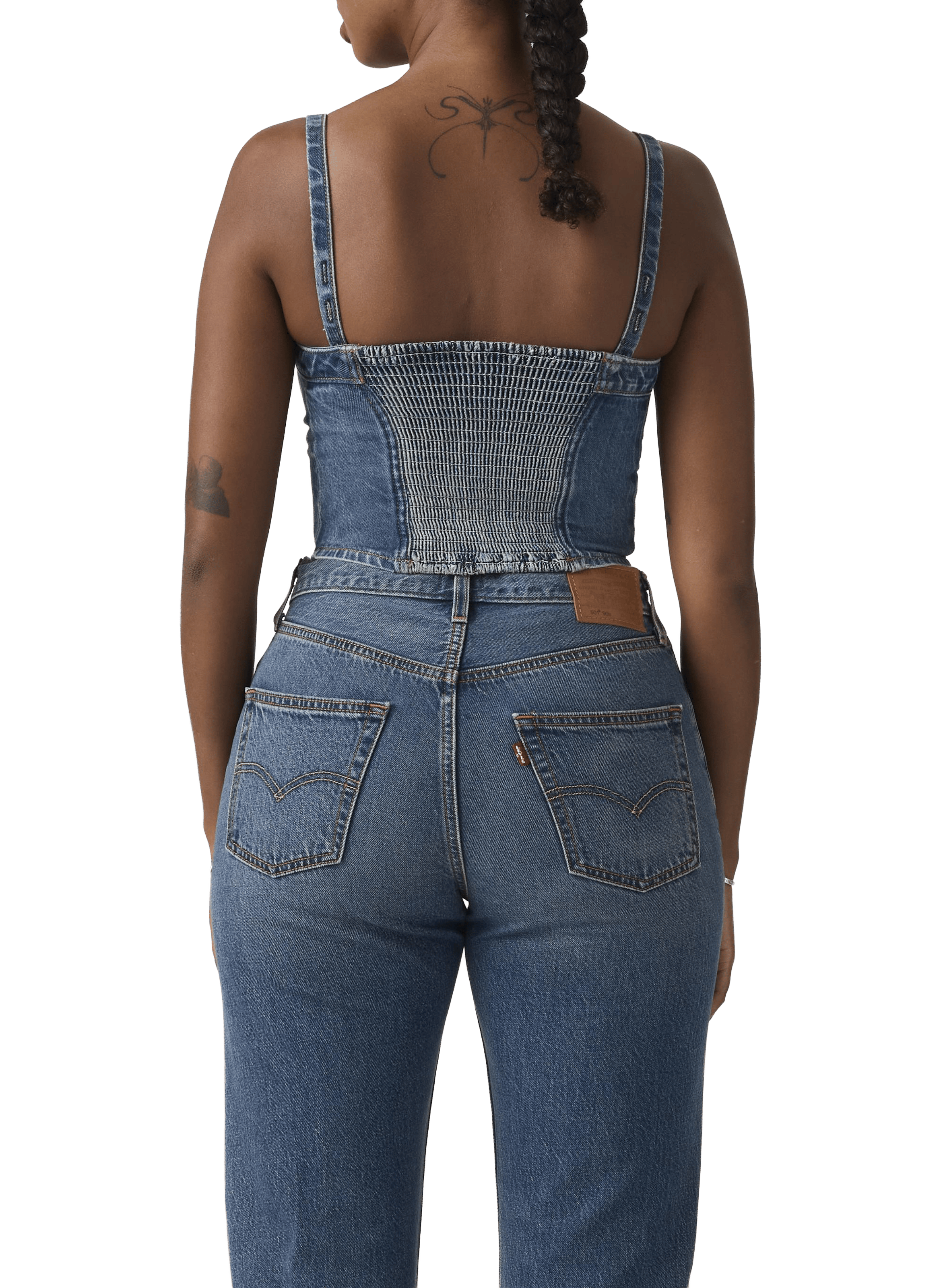 Top bustier délavé en coton LEVI'S Blue