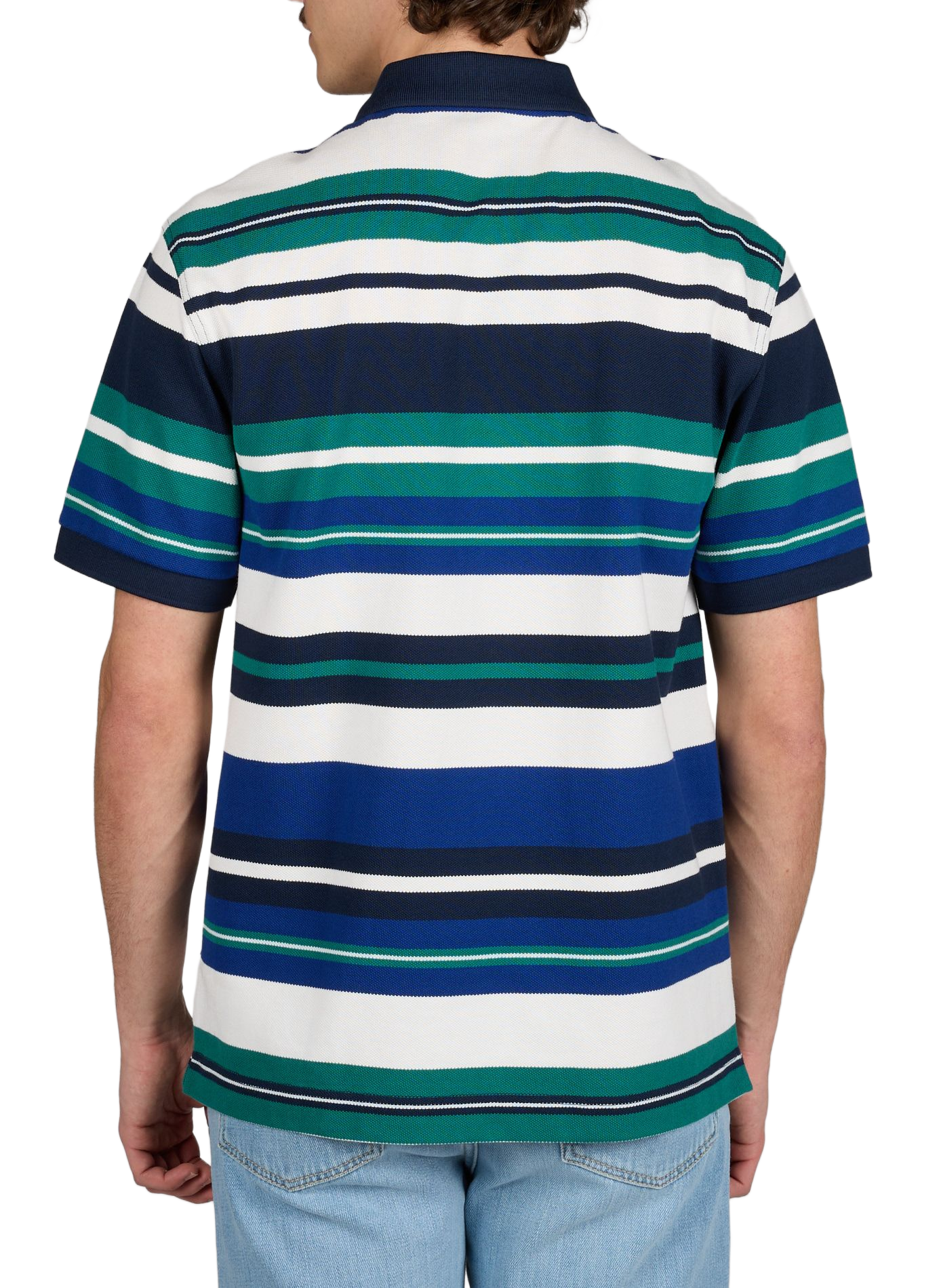 Polo manches courtes à rayures en coton FRED PERRY Vert