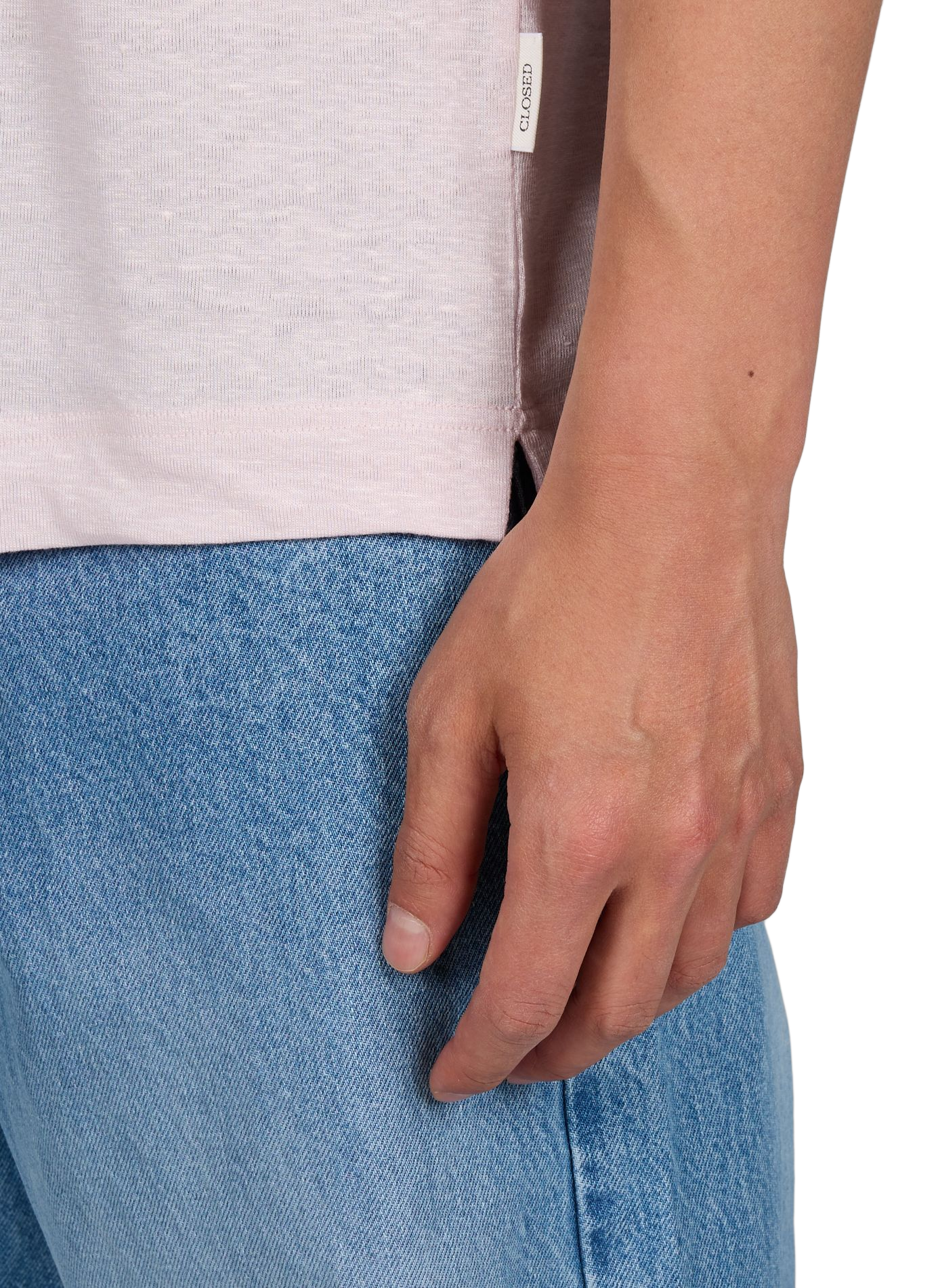 Straight linen blend t-shirt CLOSED Pink