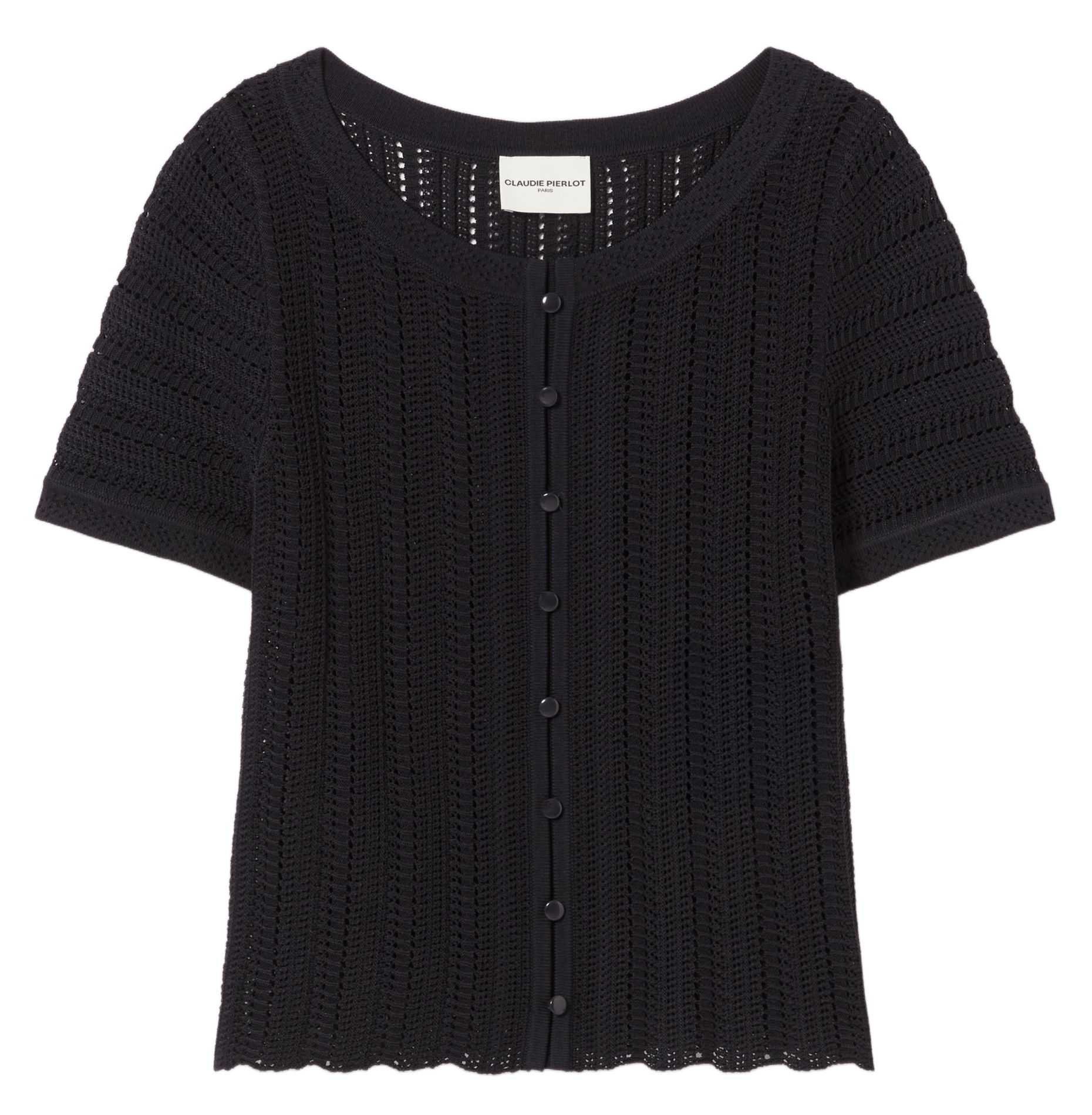 Top droit col rond en maille CLAUDIE PIERLOT Bleu