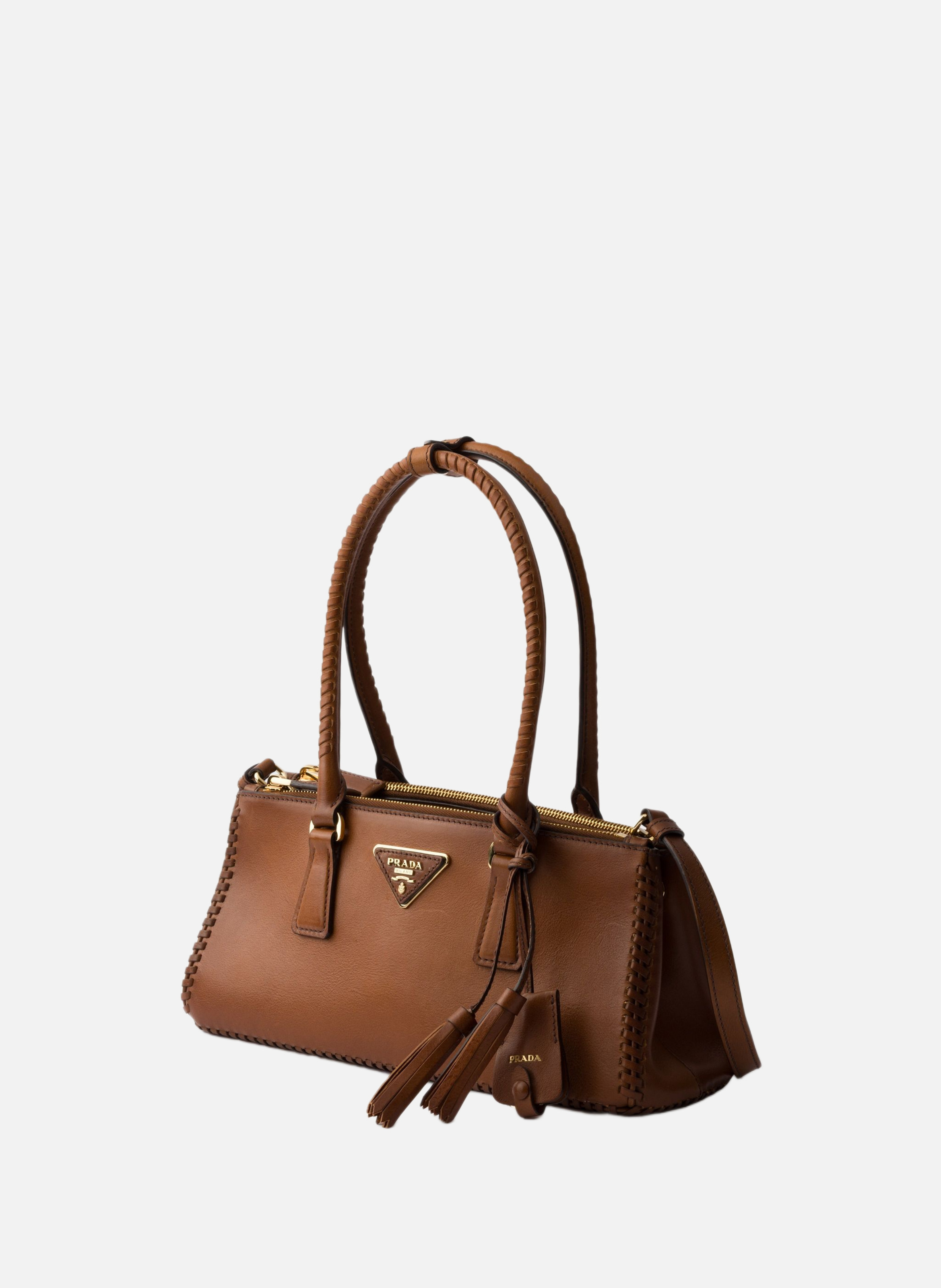 Sac prada galleria medium en cuir PRADA Marron