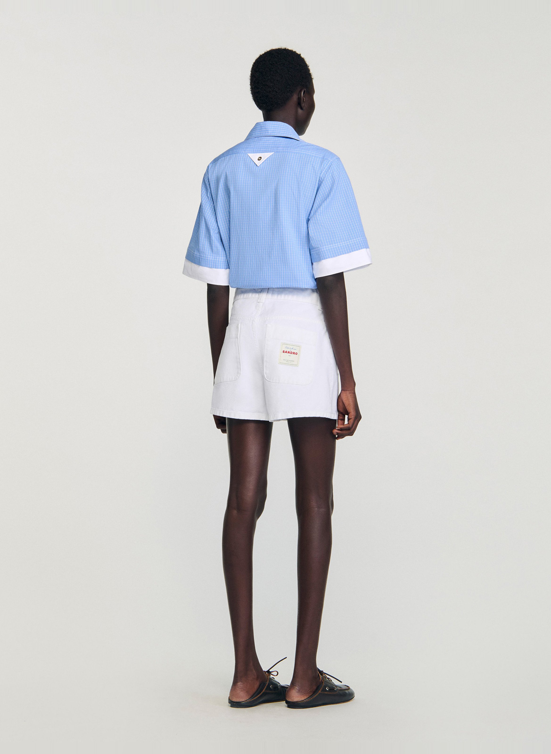 Short droit à détails boutonnés SANDRO Blanc
