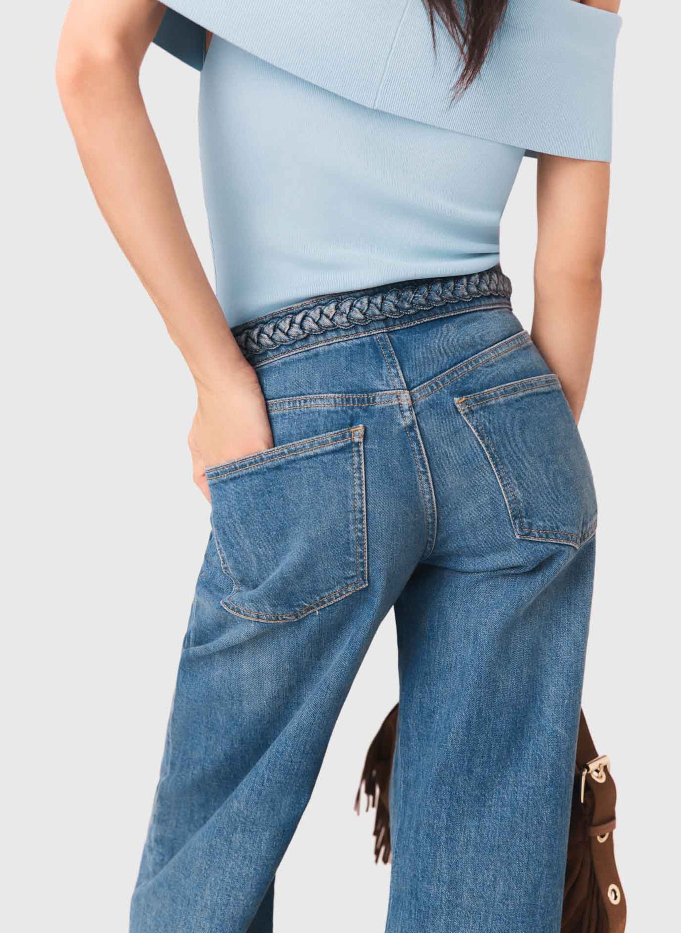 Jean patte d'eph en coton mélangé MAJE Bleu