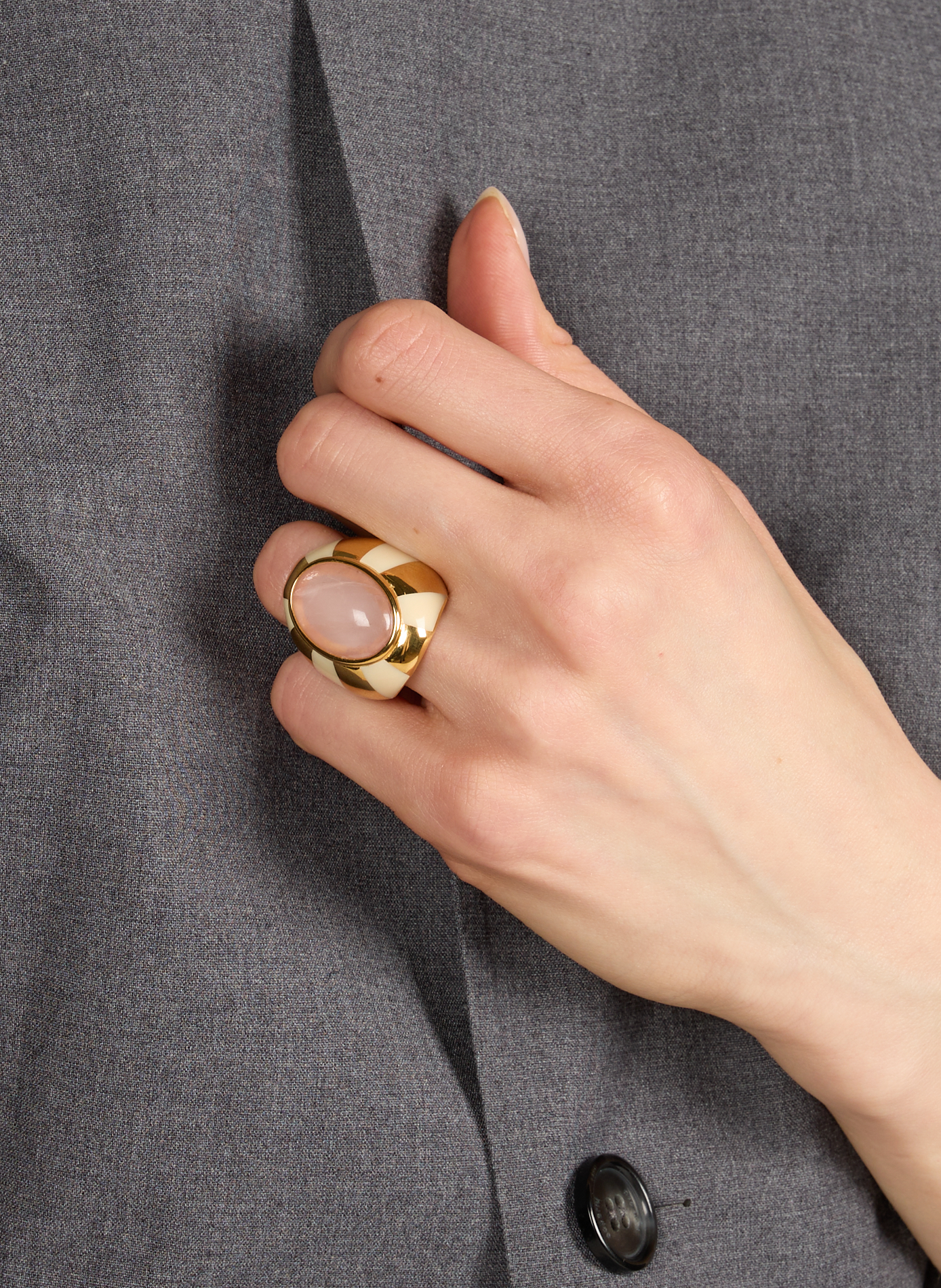 Mirasol ring in brass and gold-plated AURELIE BIDERMANN Golden