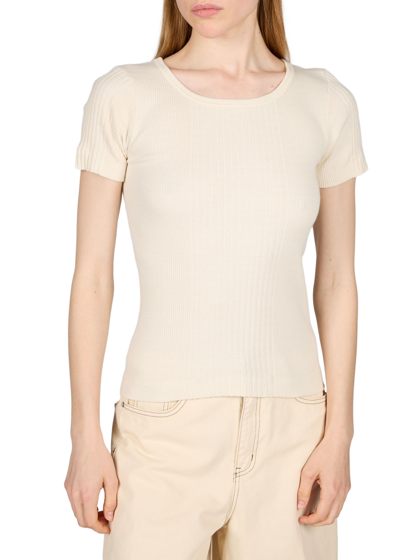 Ribbed cotton Rani t-shirt PURE SUGAR Beige