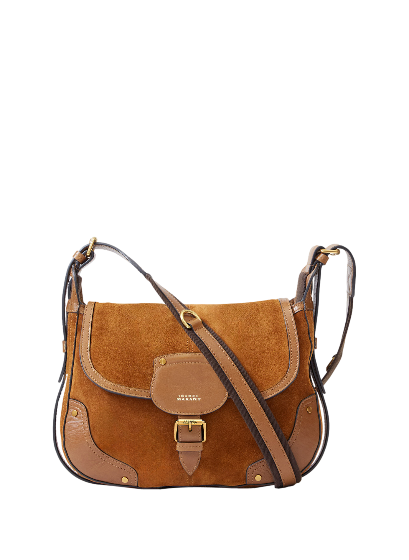 Sac besace Sierra S en cuir de veau velours ISABEL MARANT Marron
