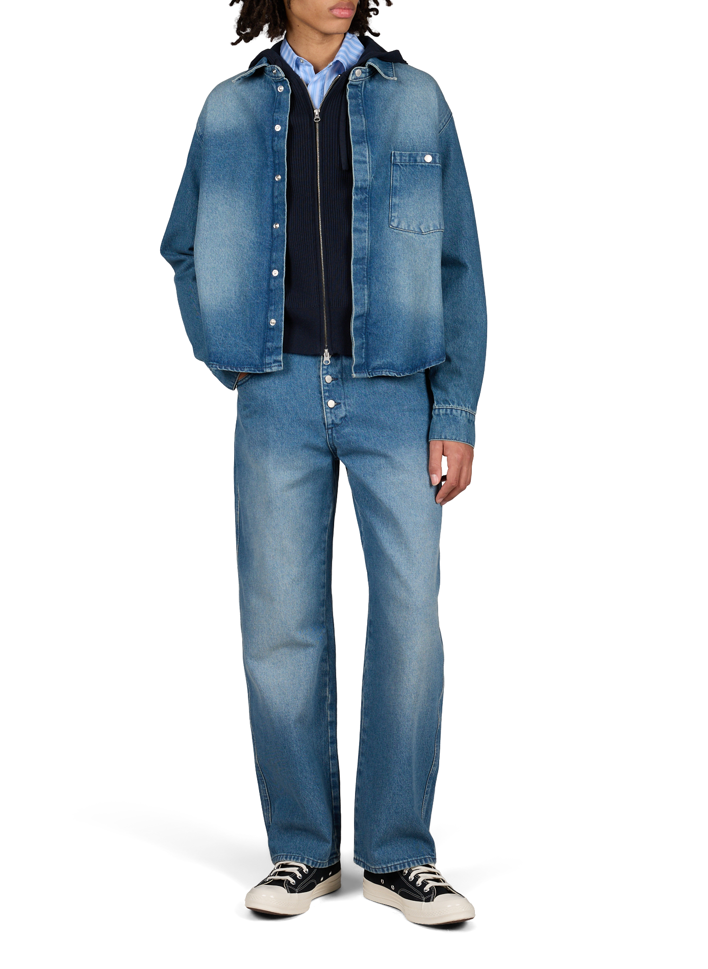 Wide-leg Cercs jeans in cotton denim CARRER Blue