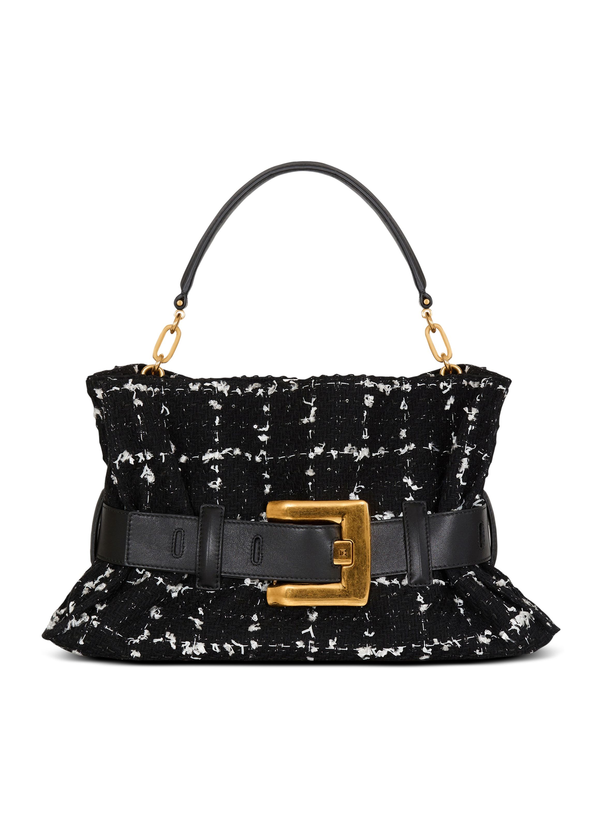 Sac anthem medium en tweed BALMAIN Noir