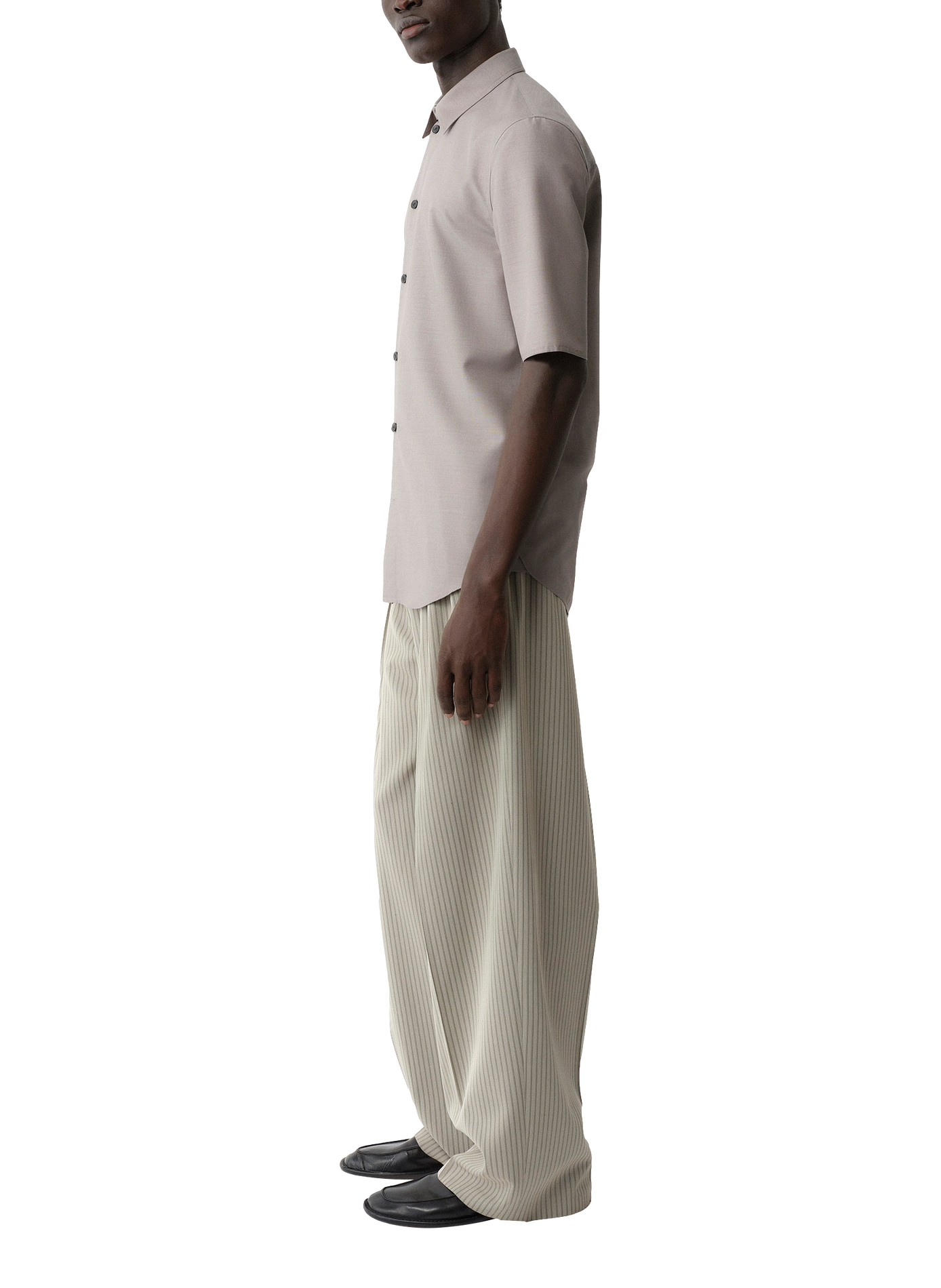 Slim fit Juan shirt in wool and silk CALVIN KLEIN COLLECTION Grey