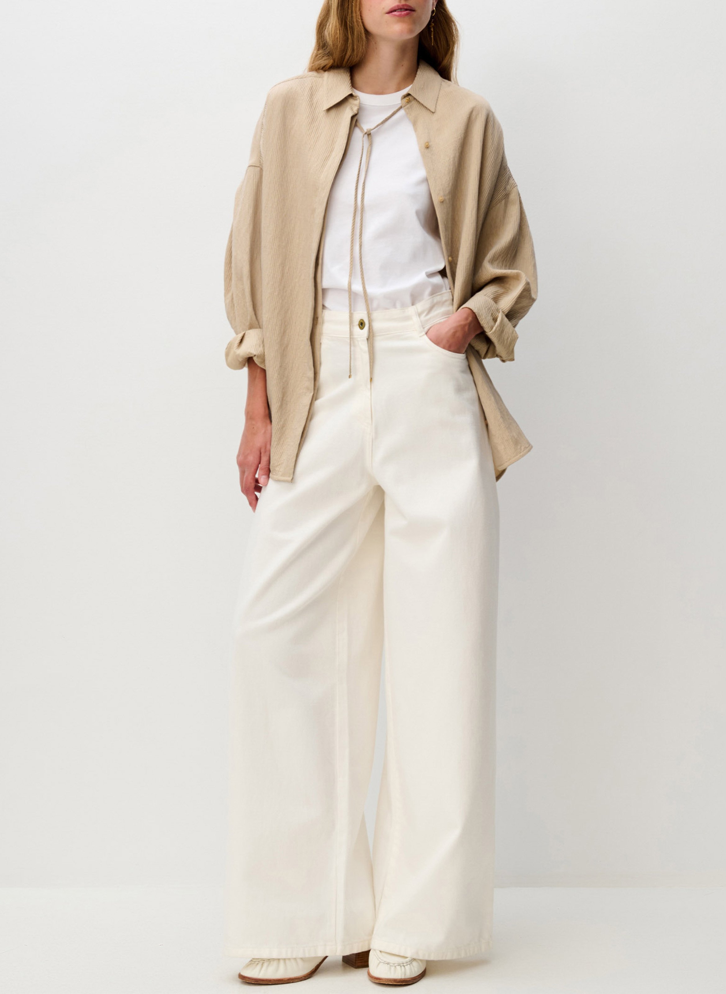 Chemise droite col classique liza SESSUN Beige