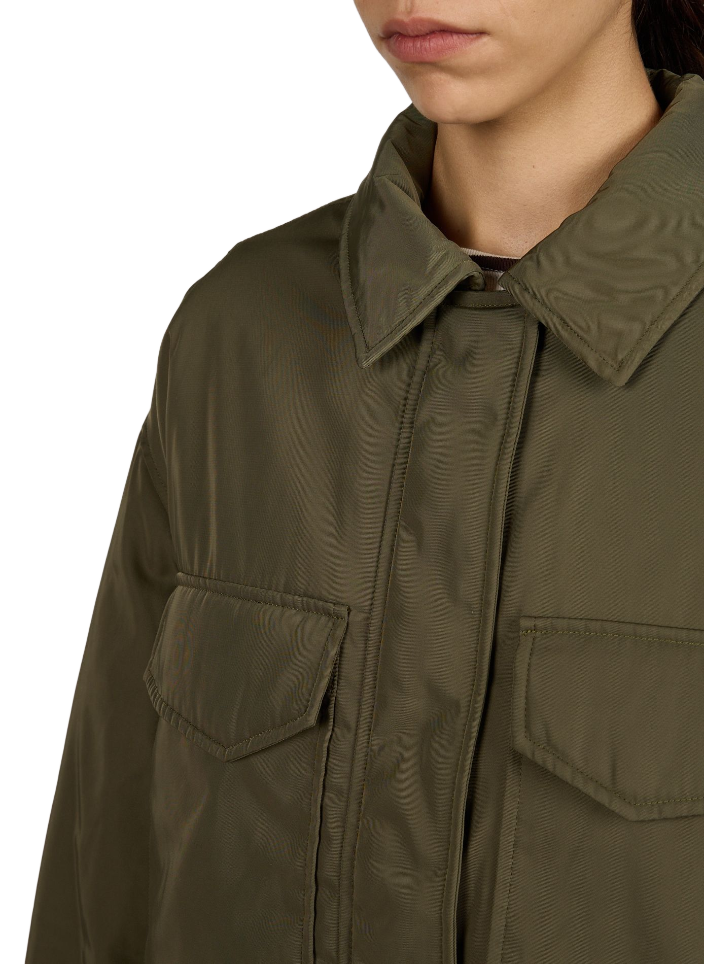 Bomber cropped en tissu tissé lisse CLOSED Vert