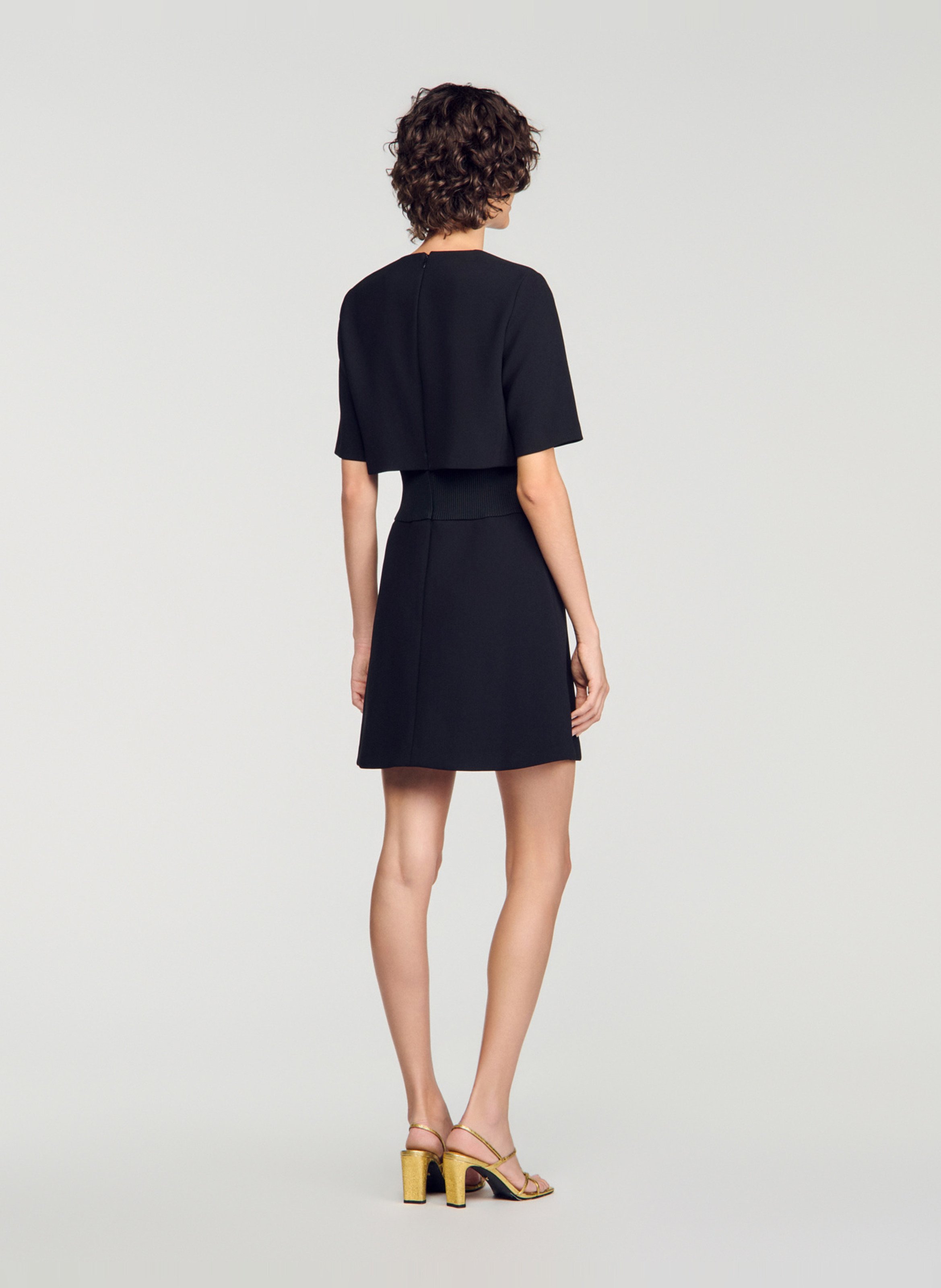Robe cintrée col rond 2 en 1 SANDRO Noir