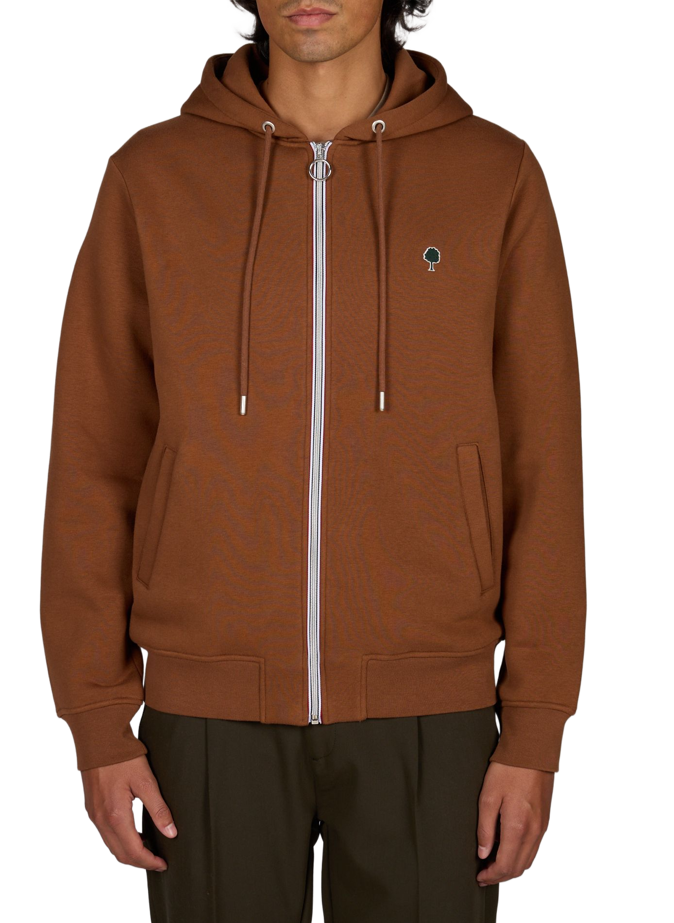 Hooded sweatshirt in mixed cotton FAGUO Brown