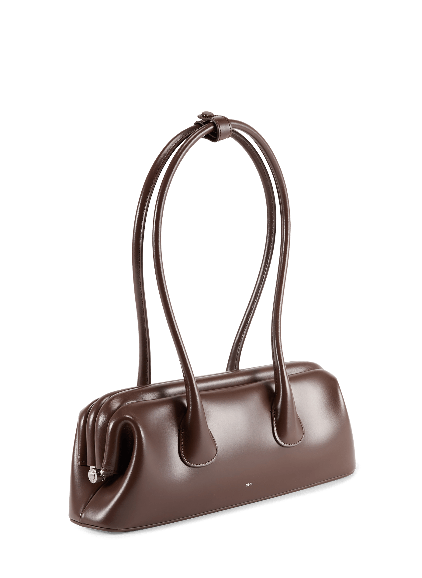 Sac porté épaule Boat Wide Mini en cuir | Marron OSOI Femme
