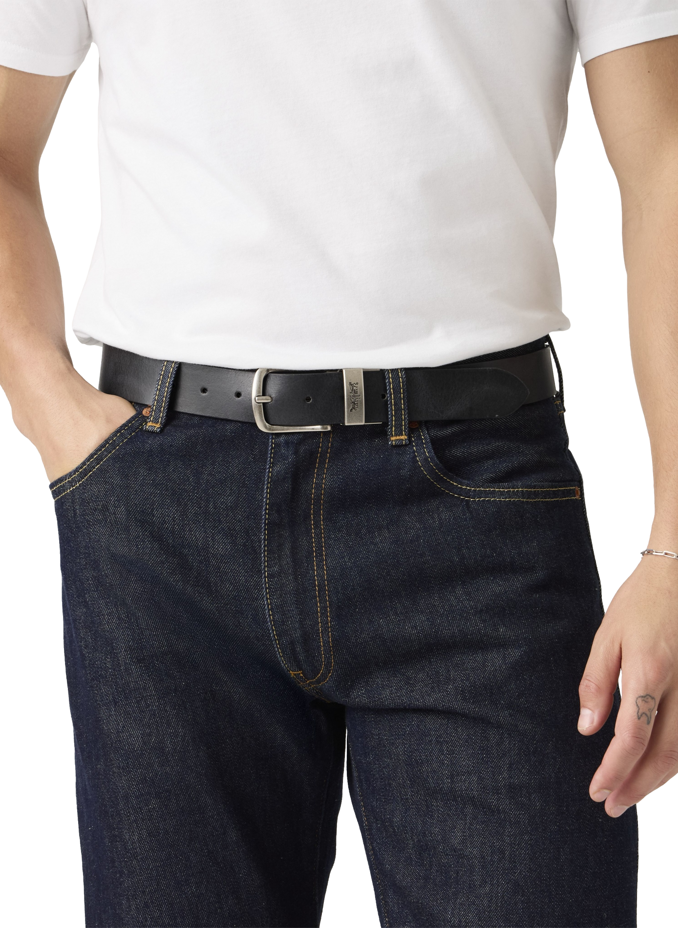 Ceinture à boucle en cuir LEVIS ACCESSOIRES Schwarz