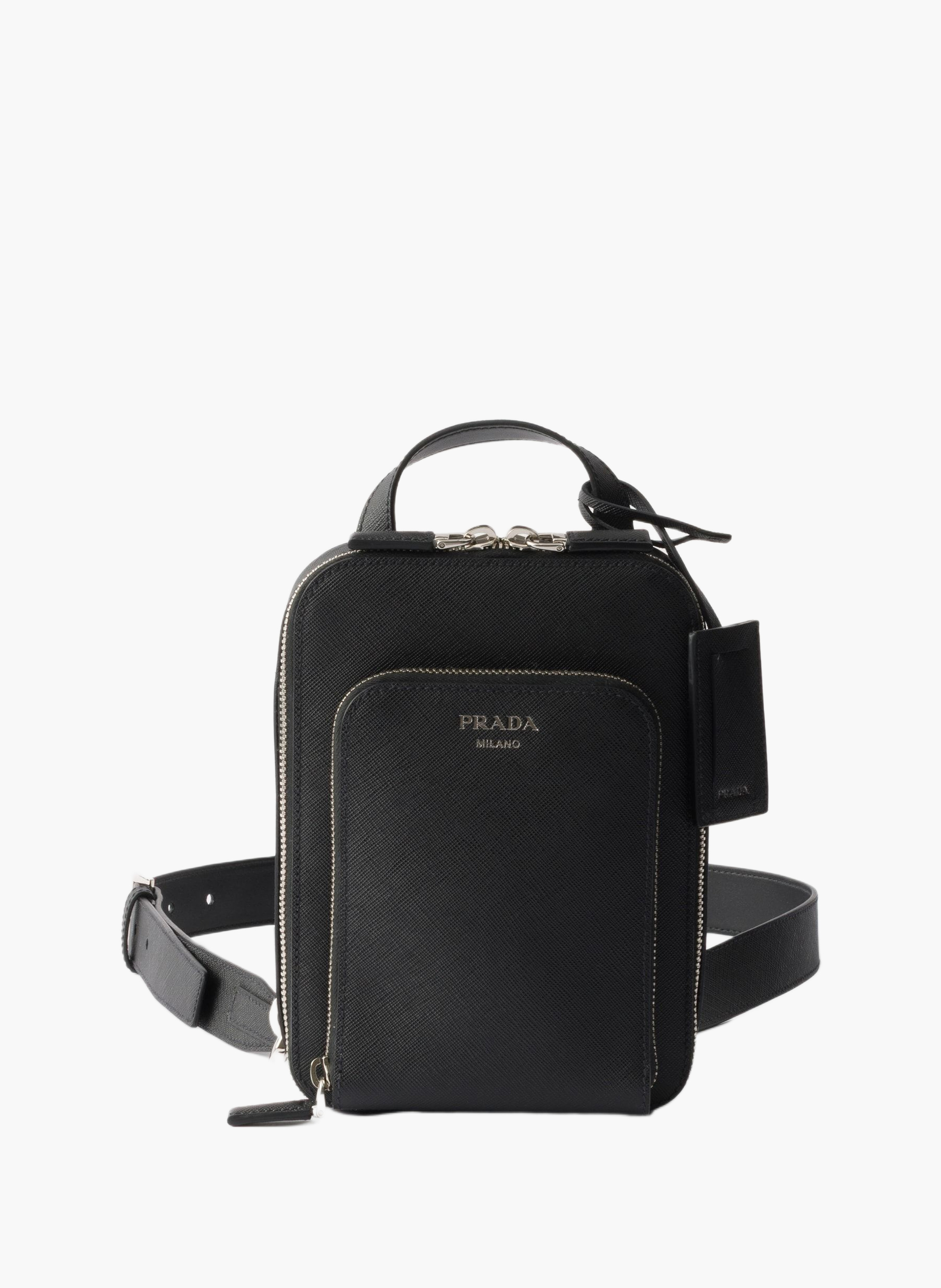 Sac à dos en cuir saffiano PRADA Noir