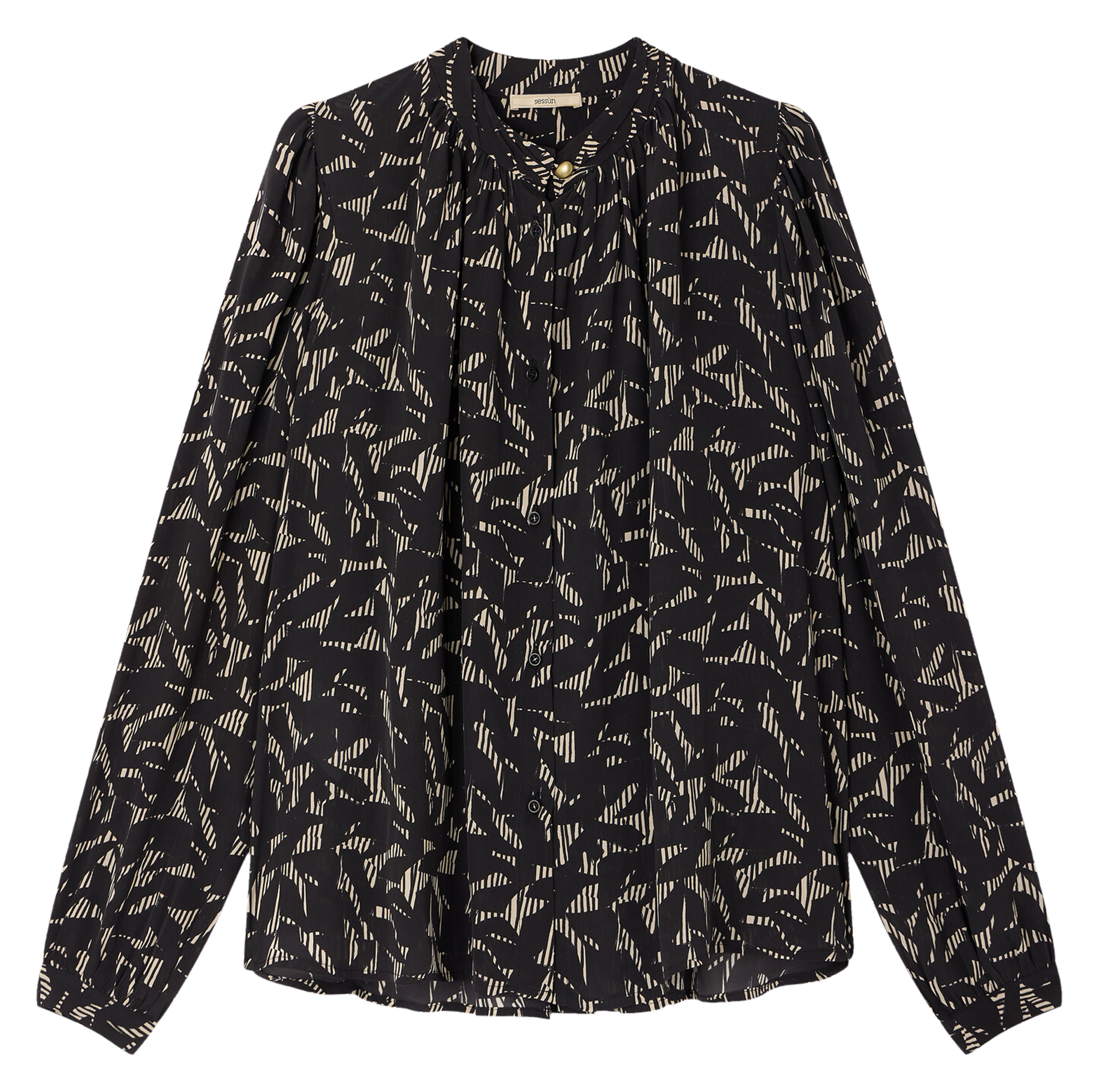 Blouse droite col montant satinée lylis SESSUN Noir