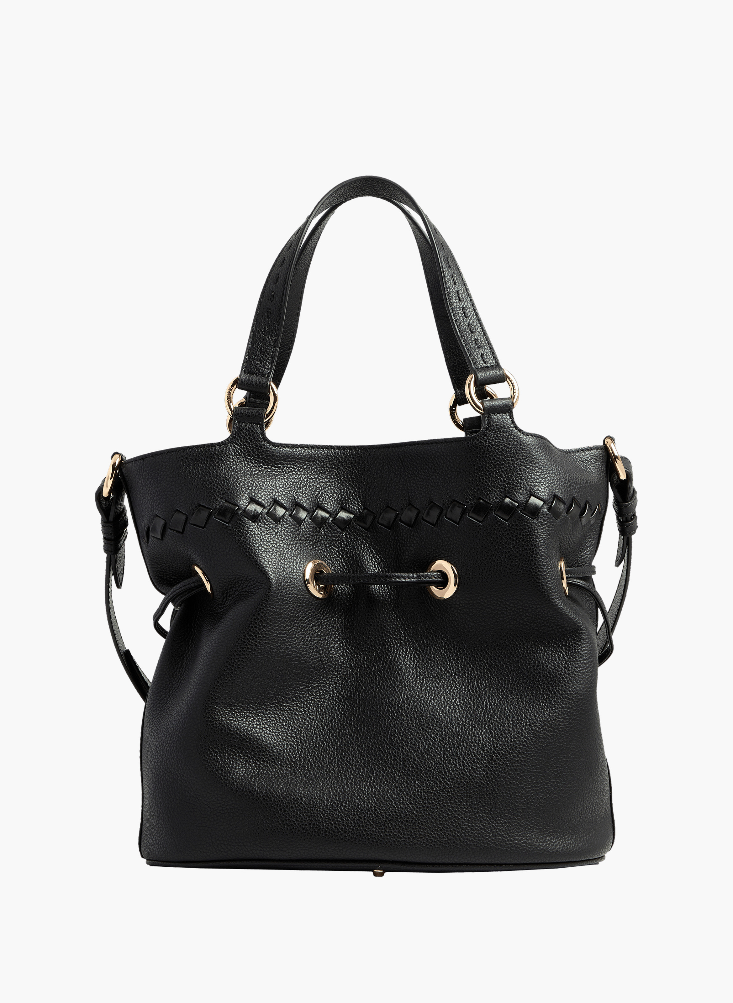 Sac seau premier flirt de lancel en animation 150y whipstitched : cuirs de vachette suede & graine LANCEL Noir