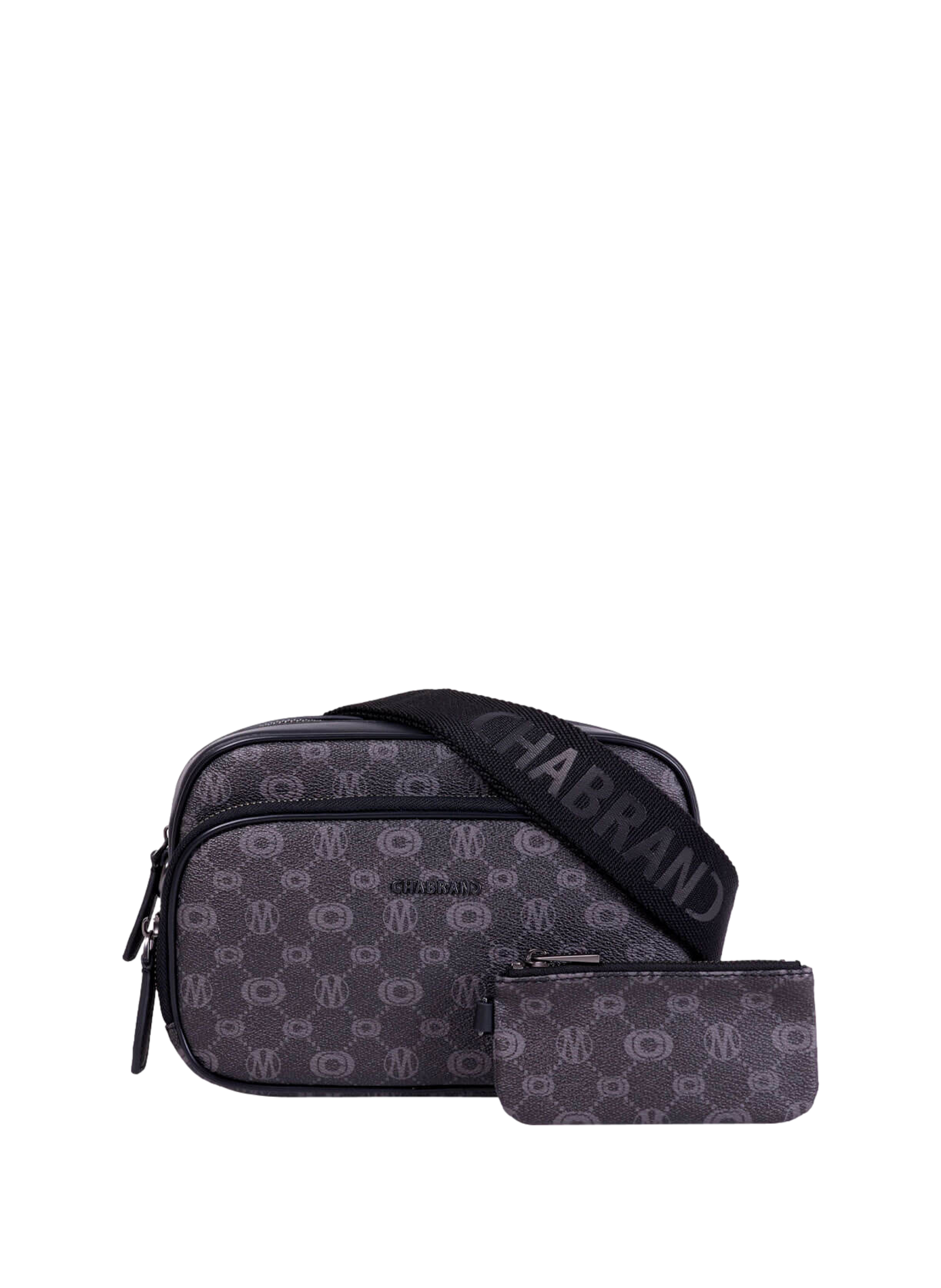 OM x Chabrand coated canvas crossbody bag  Noir