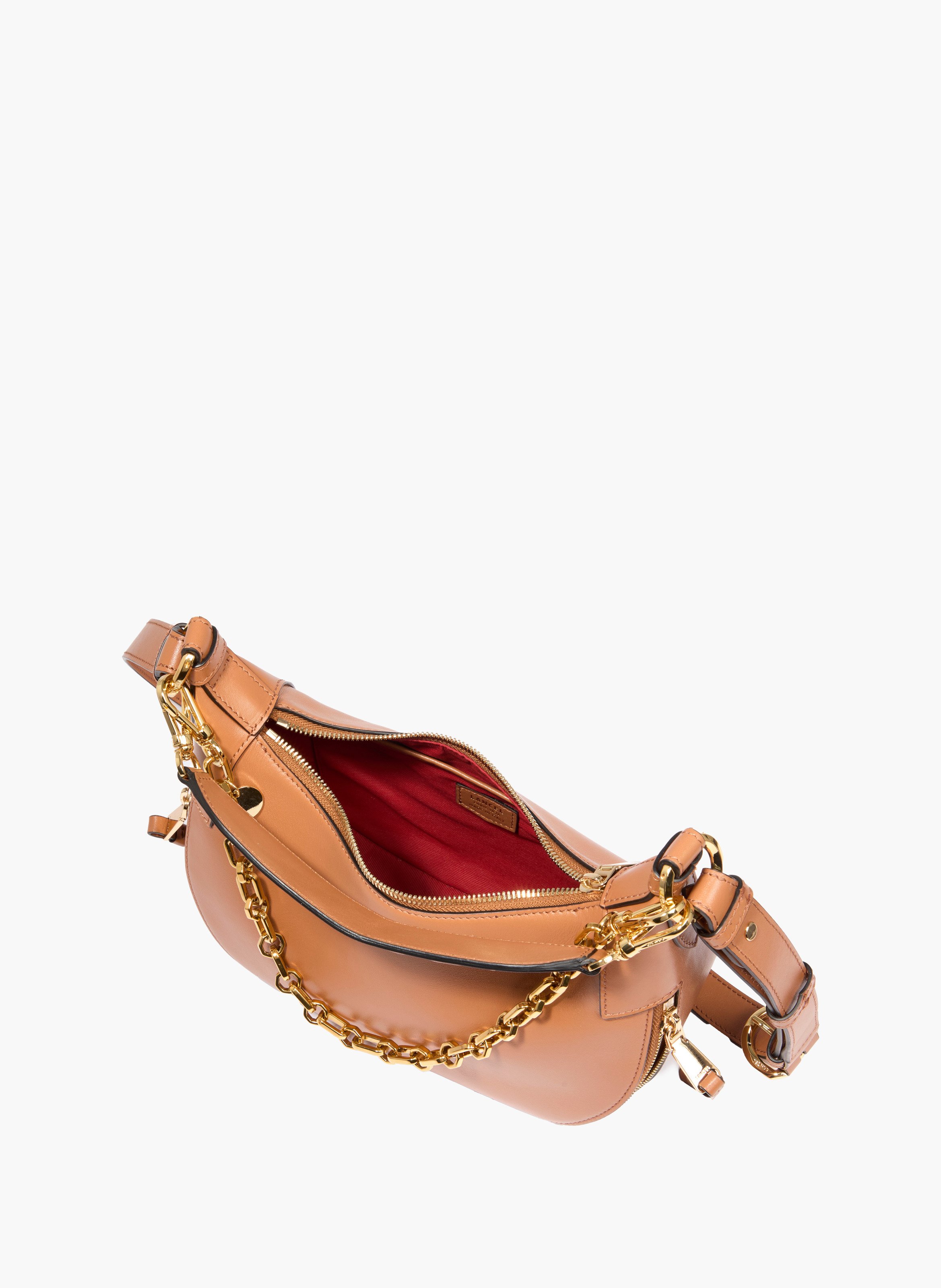 Sac hobo zippé s origami de lancel en cuir LANCEL Marron