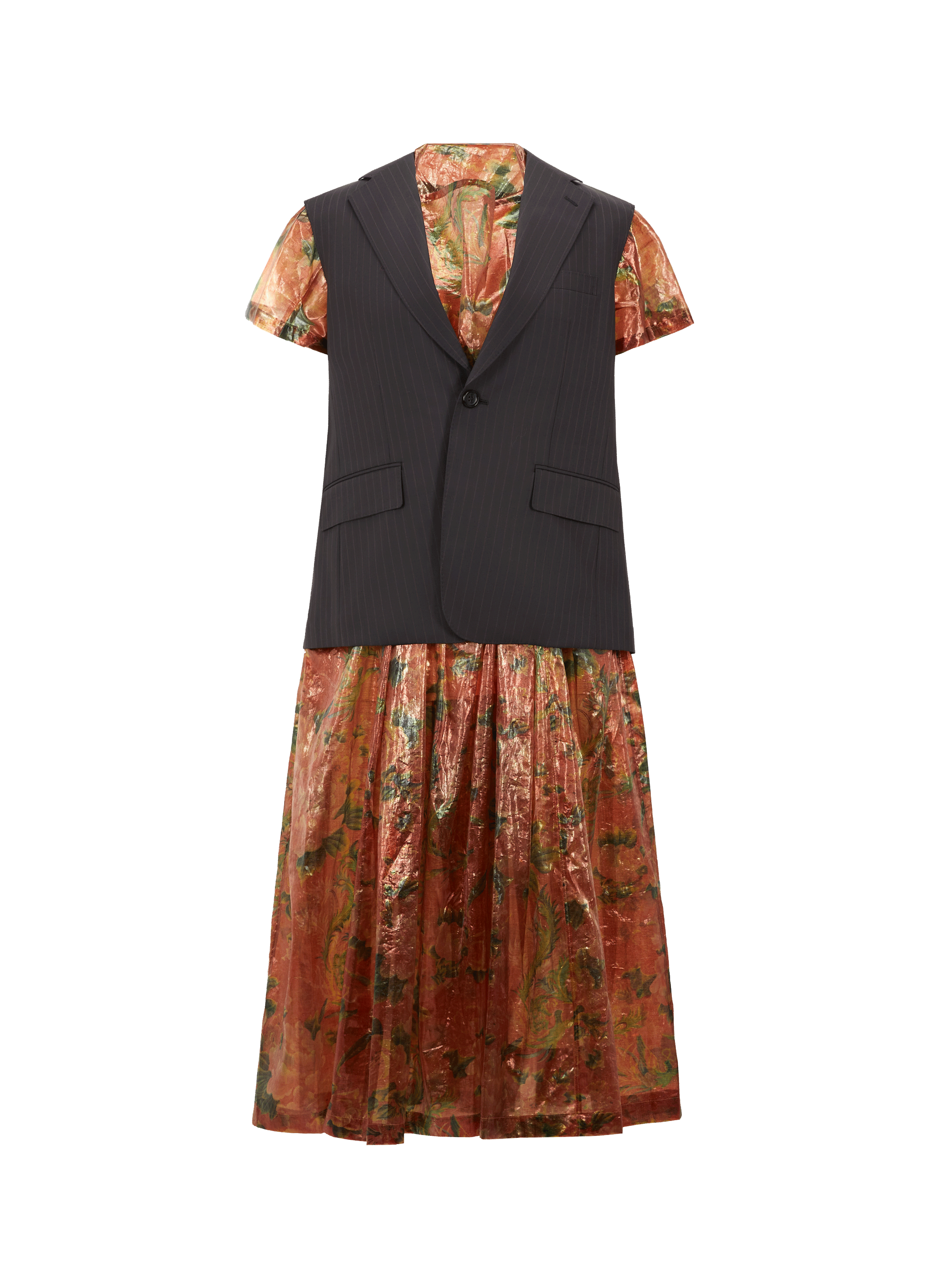 Robe longue 2-en-1 bi-matière