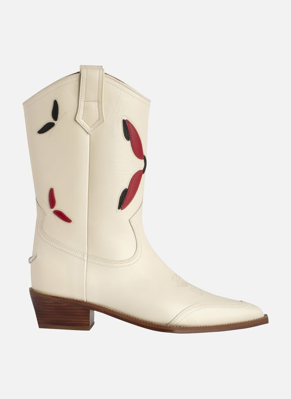 Bottes western brodées en cuir cara western Blanc by ZADIG&VOLTAIRE ZADIG&VOLTAIRE Bottes western brodées en cuir cara western Blanc
