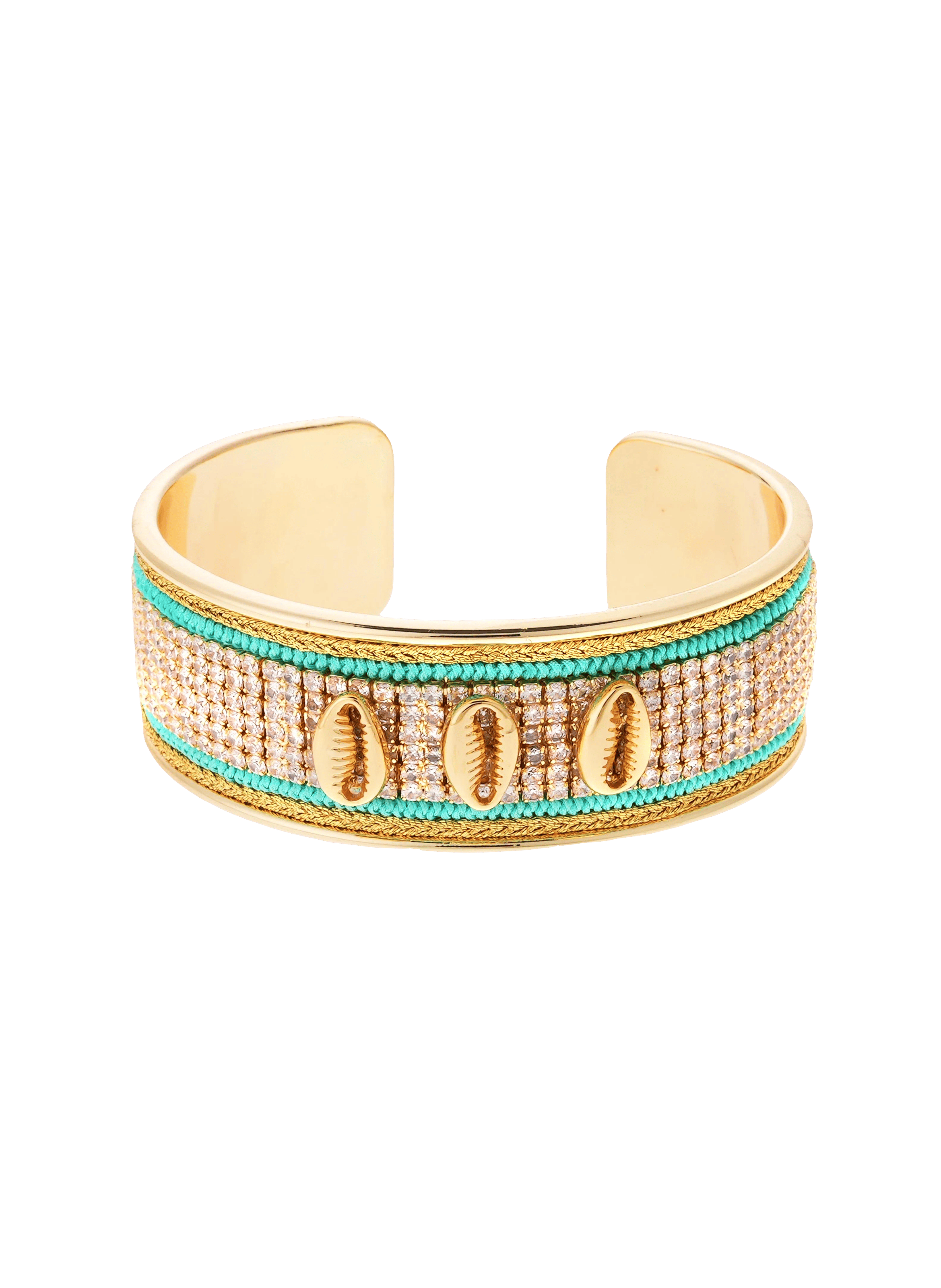 Bracelet jonc ajustable avec coquillages et strass diadema HIPANEMA Bleu